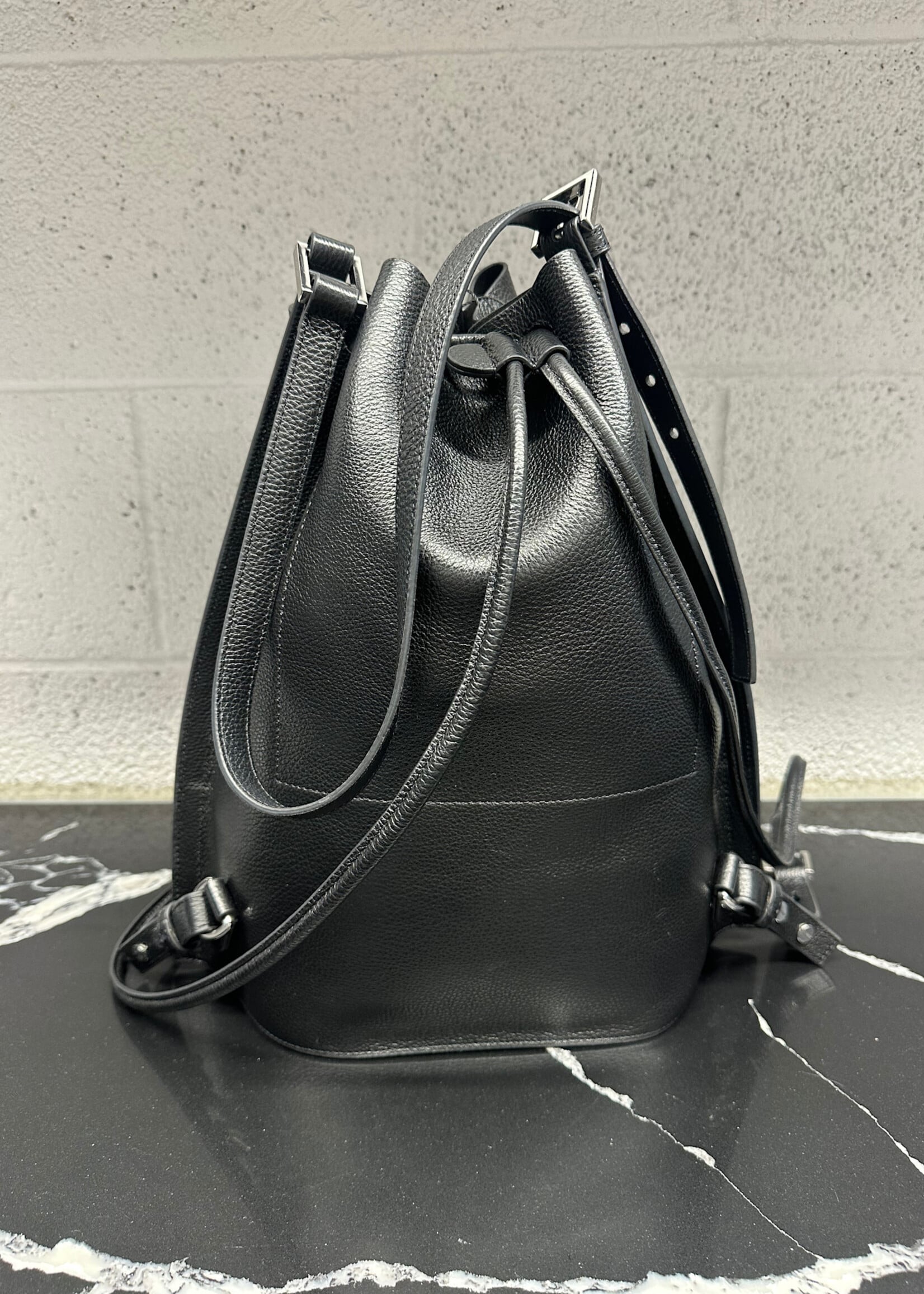 All Saints Black Leather Backpack Style Tote