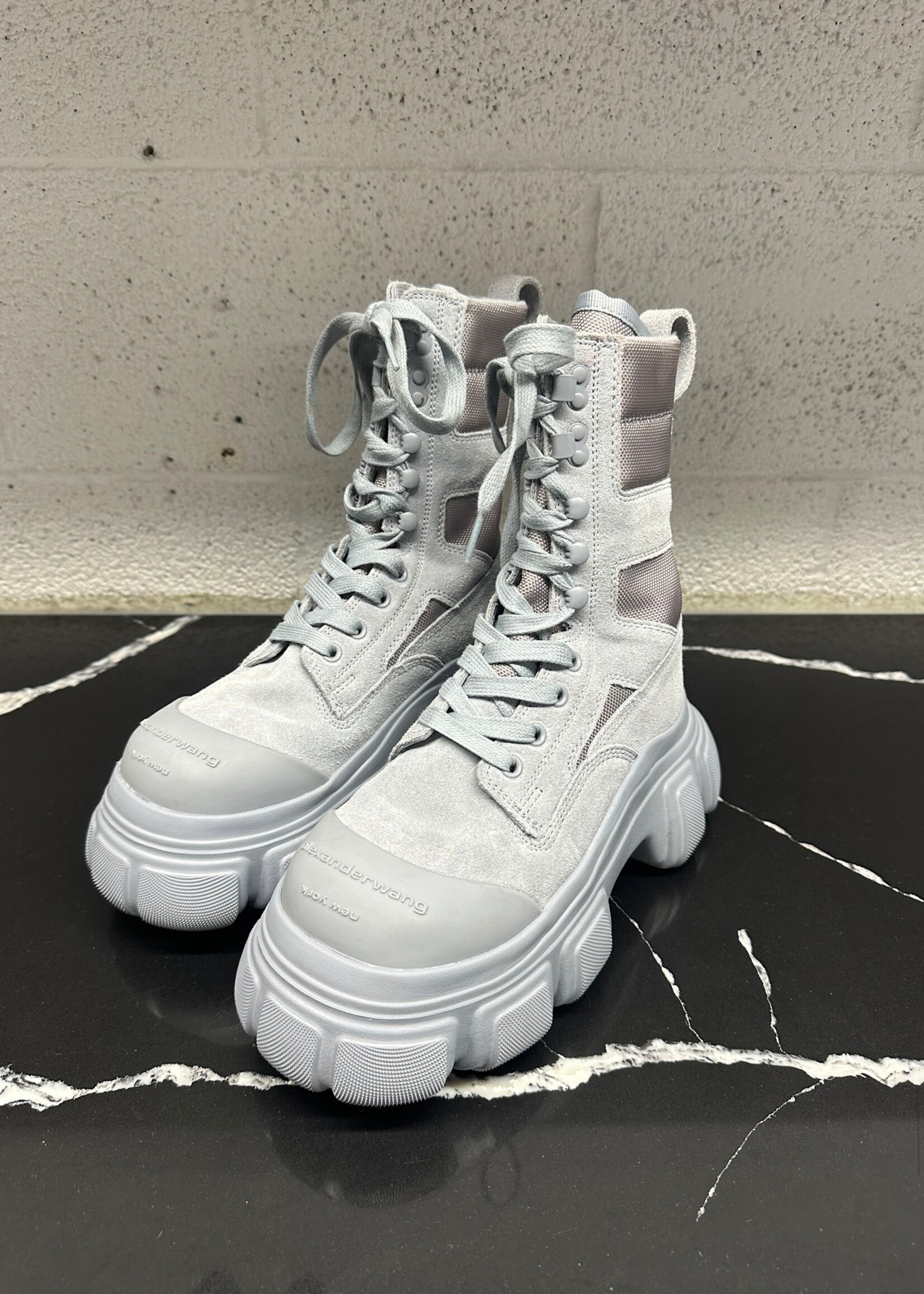 Alexander Wang Grey Storm Combat Boot 36/6 AS IS
