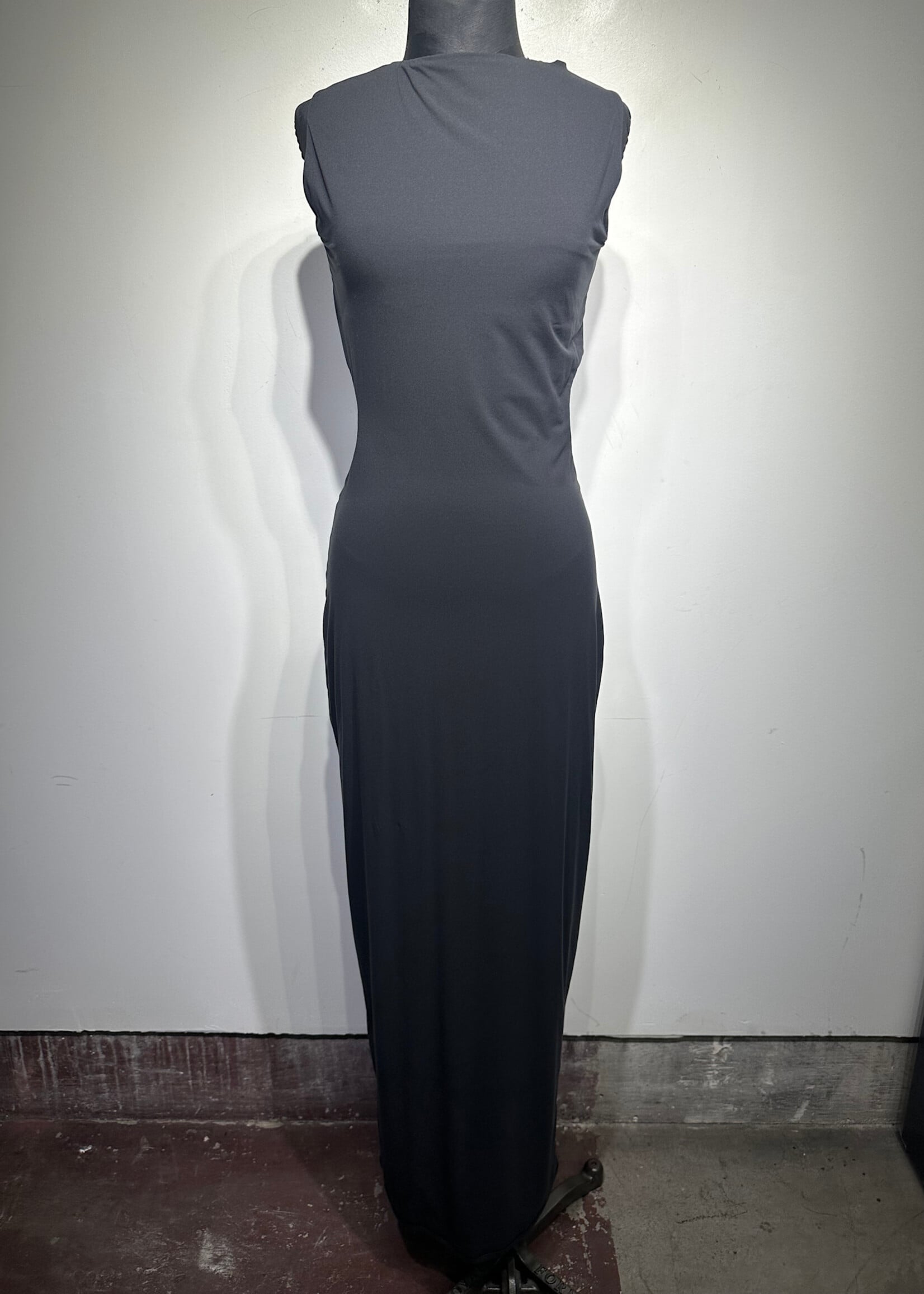 Skims Open Back Black Maxi Dress XL