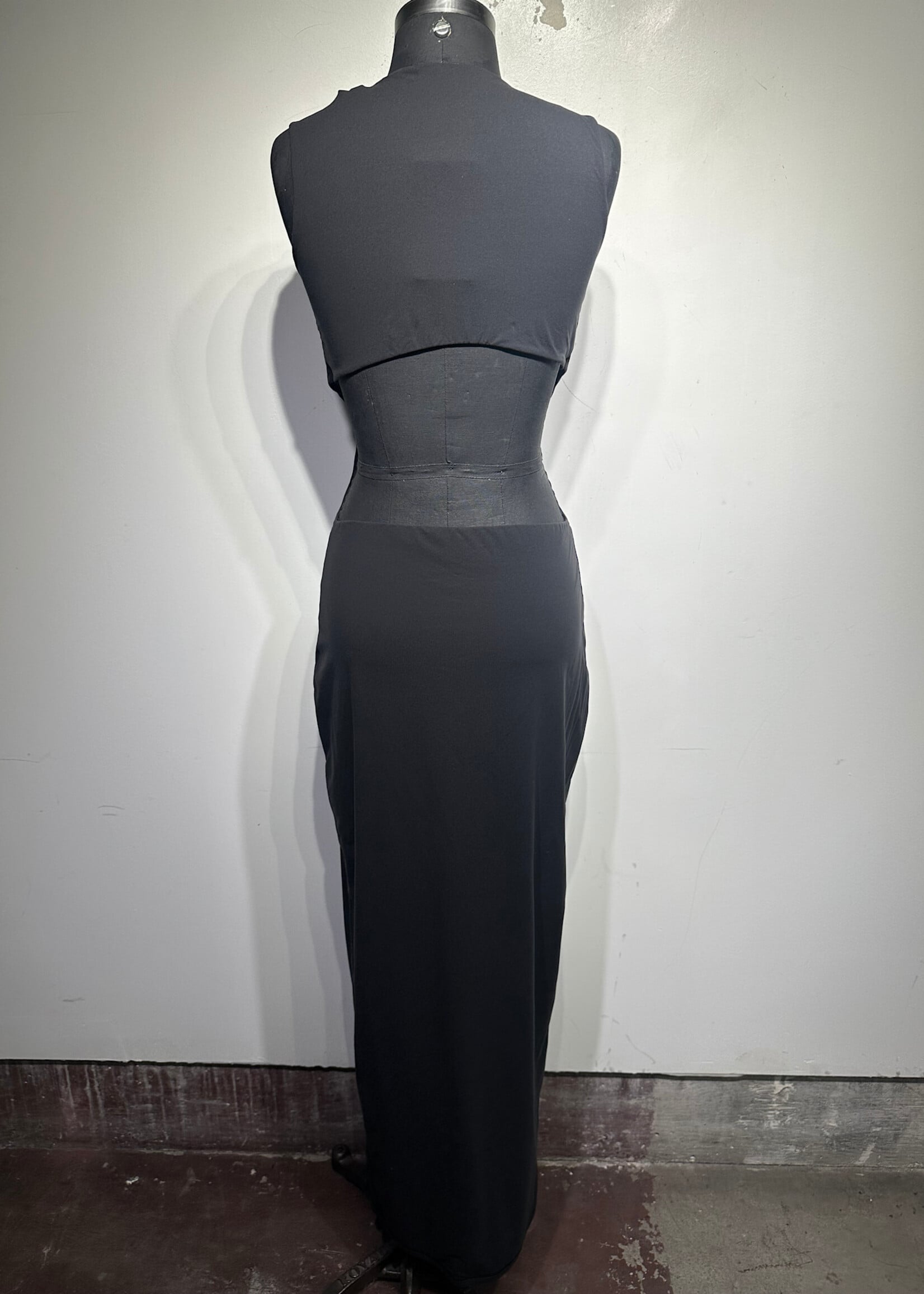 Skims Open Back Black Maxi Dress XL