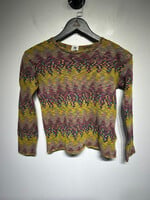 Missoni Yellow Purple Sheer Knit LS Top L