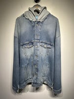 Balenciaga Hoodie/Jean Distress Hem Jacket 2XL