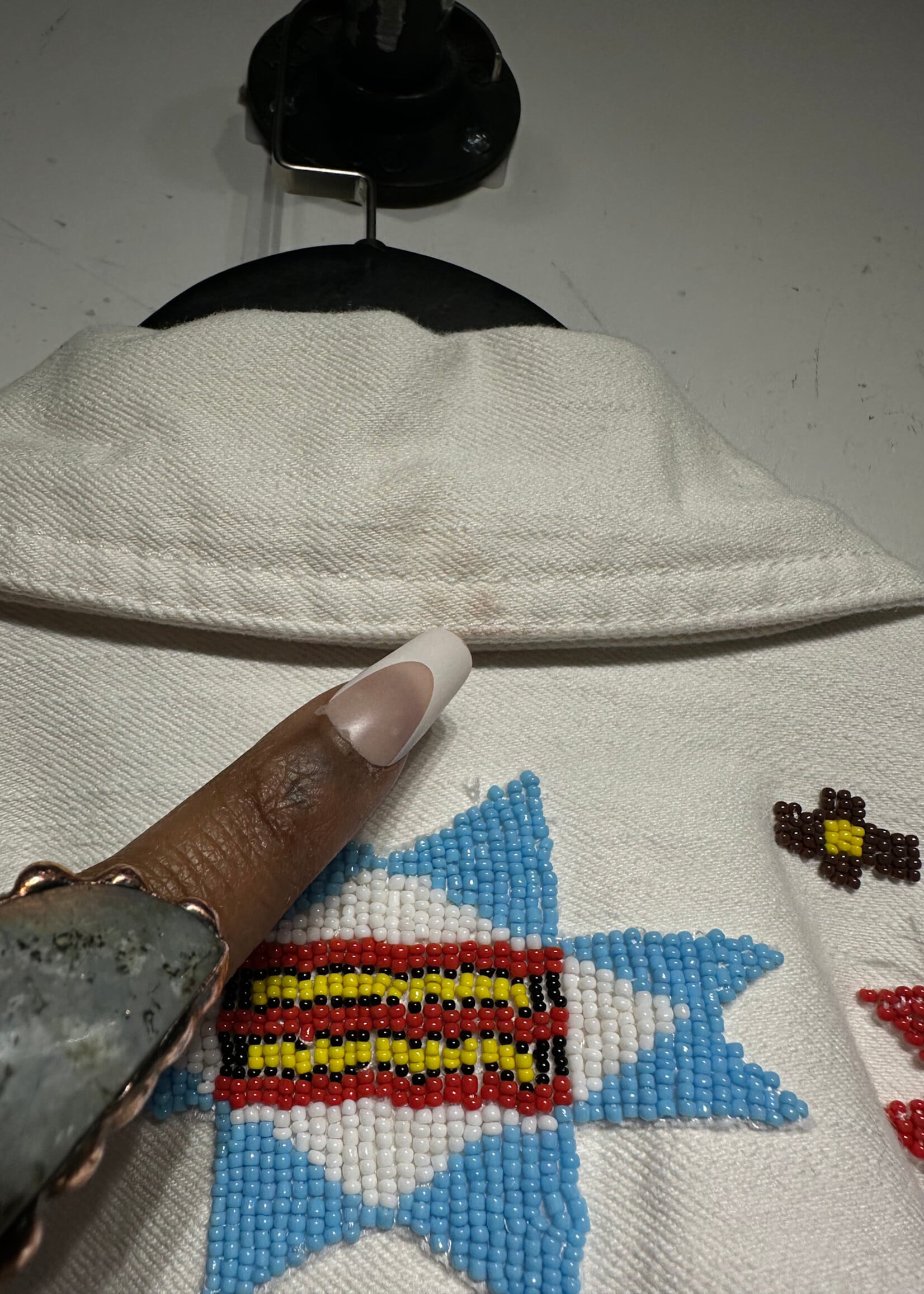 Ralph Lauren White Beaded Denim Jacket Fem S