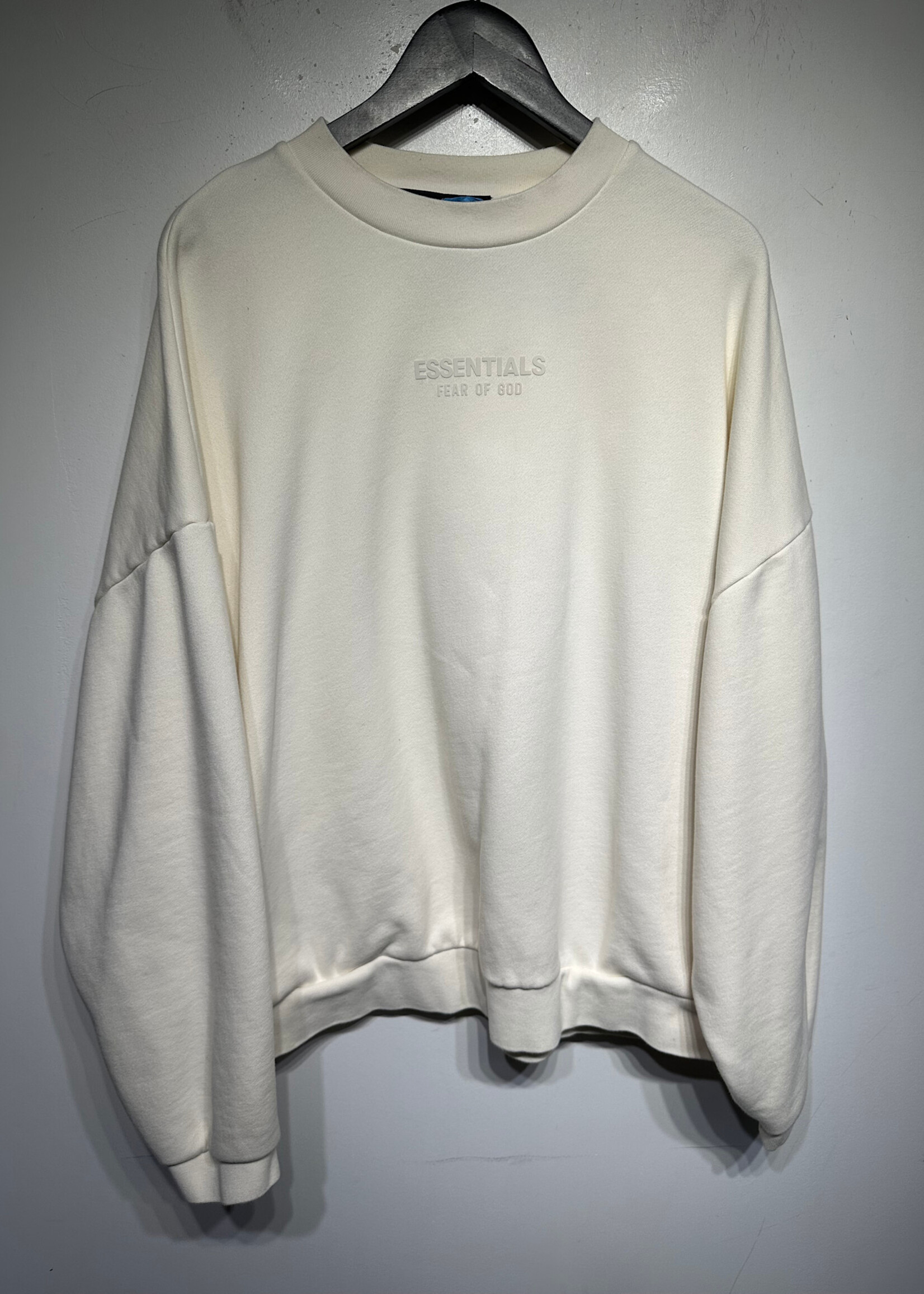 Essentials Grey Logo Cream Sweater XL