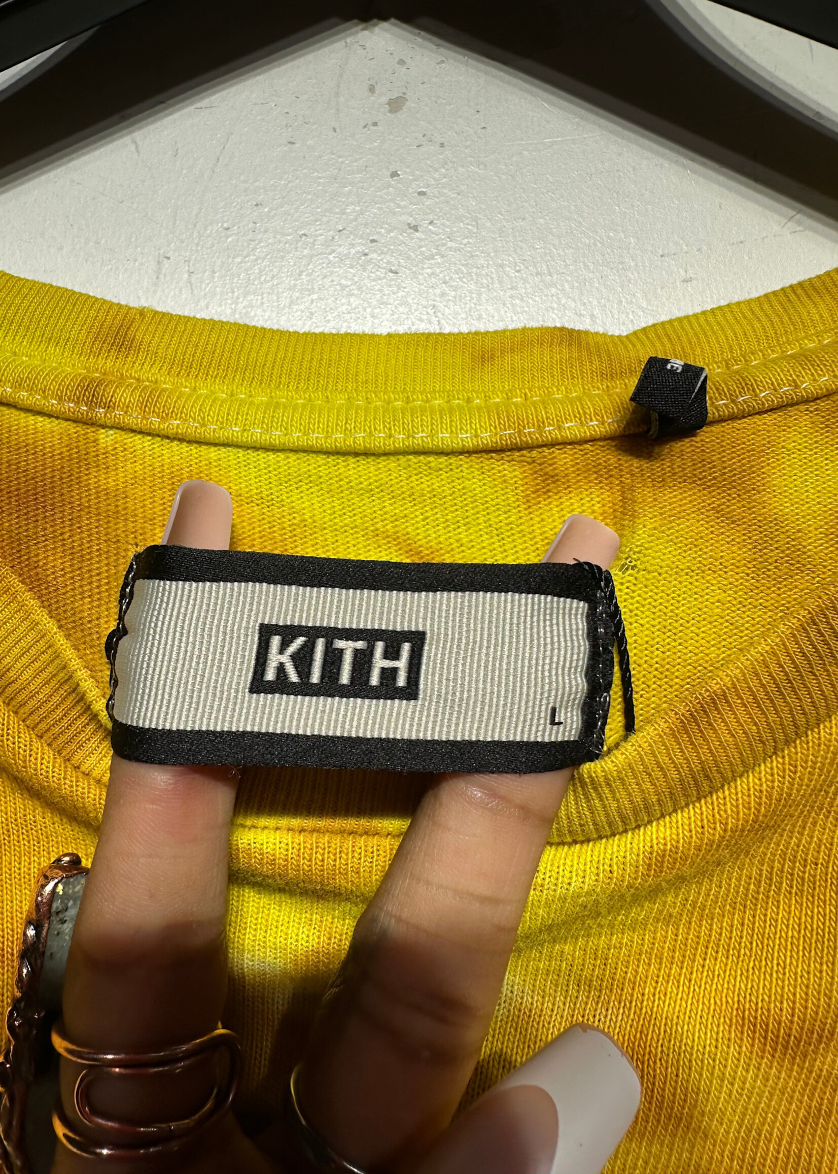 Kith Yellow Tie Dye Love Is Forever Tee L