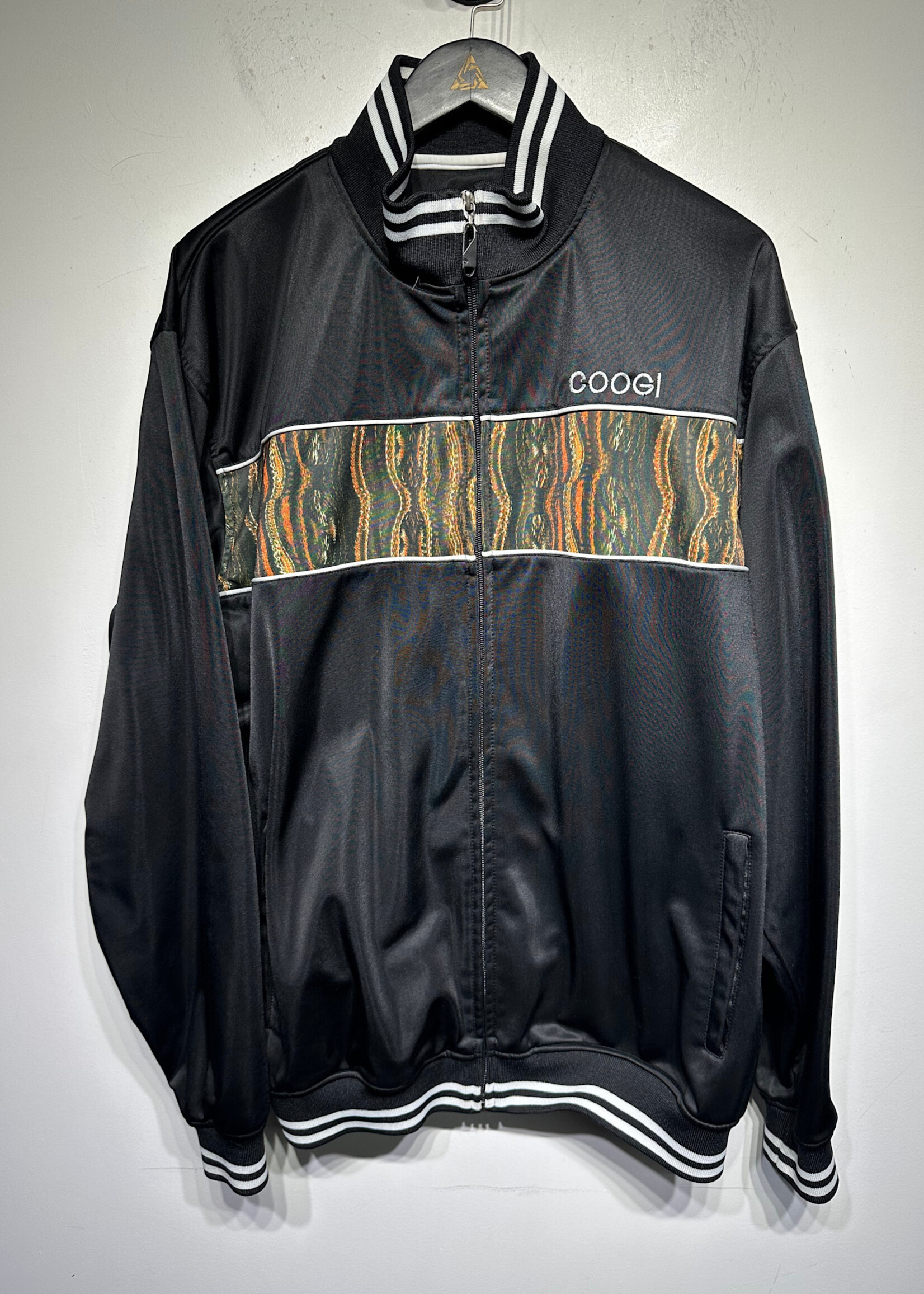 Coogi Black Zip Up Track Jacket Masc XXL