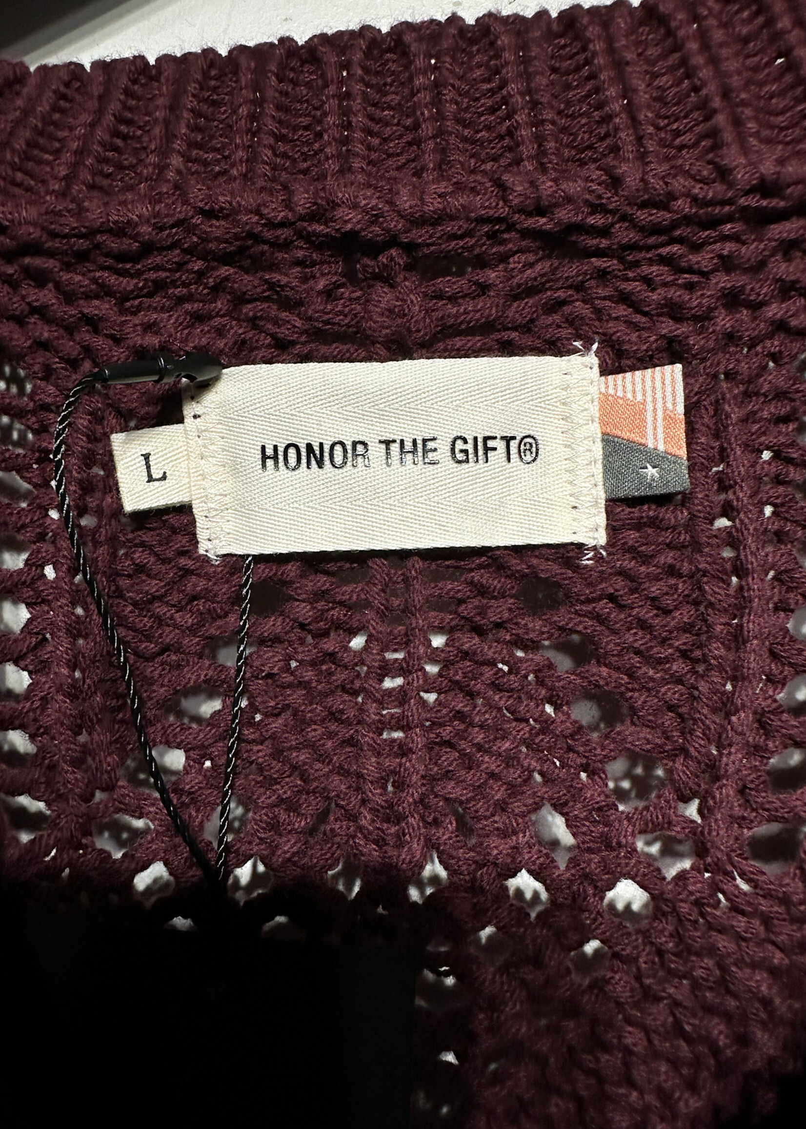 Honor The Gift Maroon Knit Cardigan L