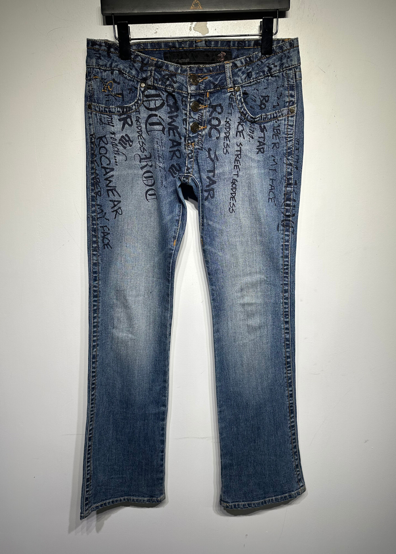 Rocawear Y2K Scribble Flare Jeans 28
