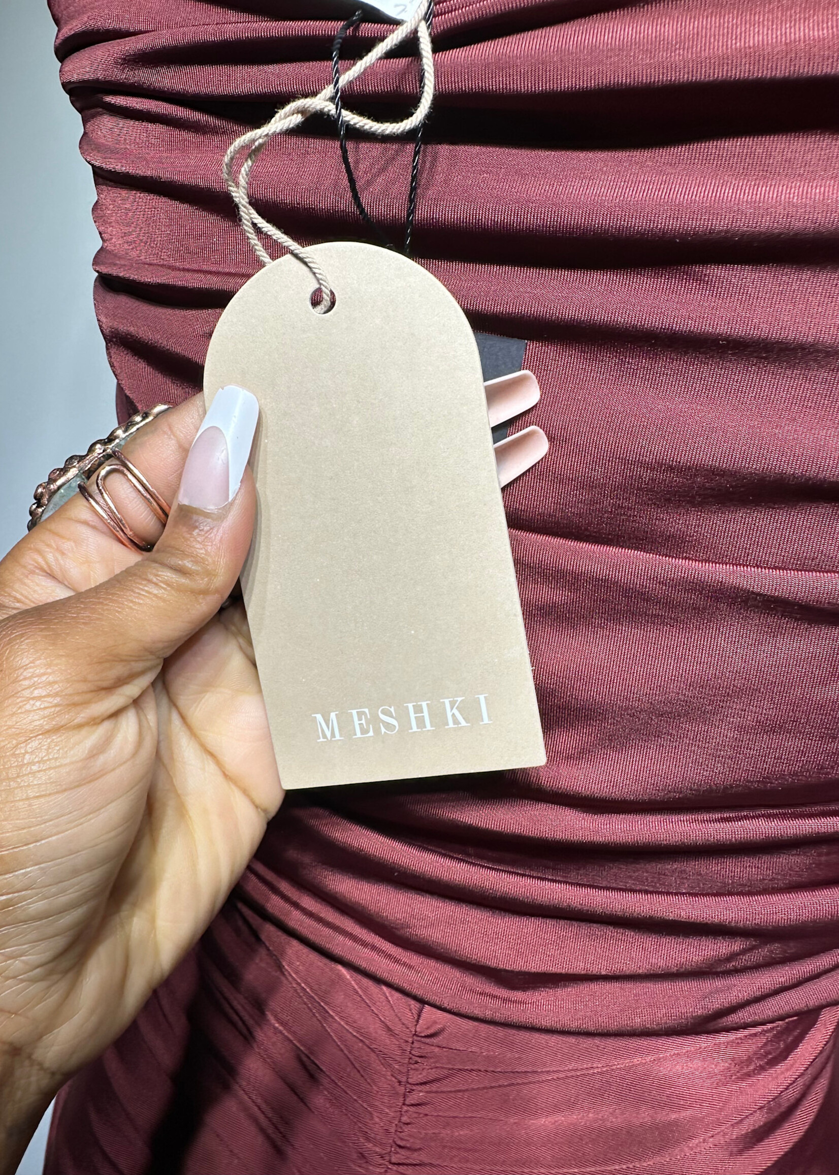 Meshki NWT Red Gathered Maxi Dress XS