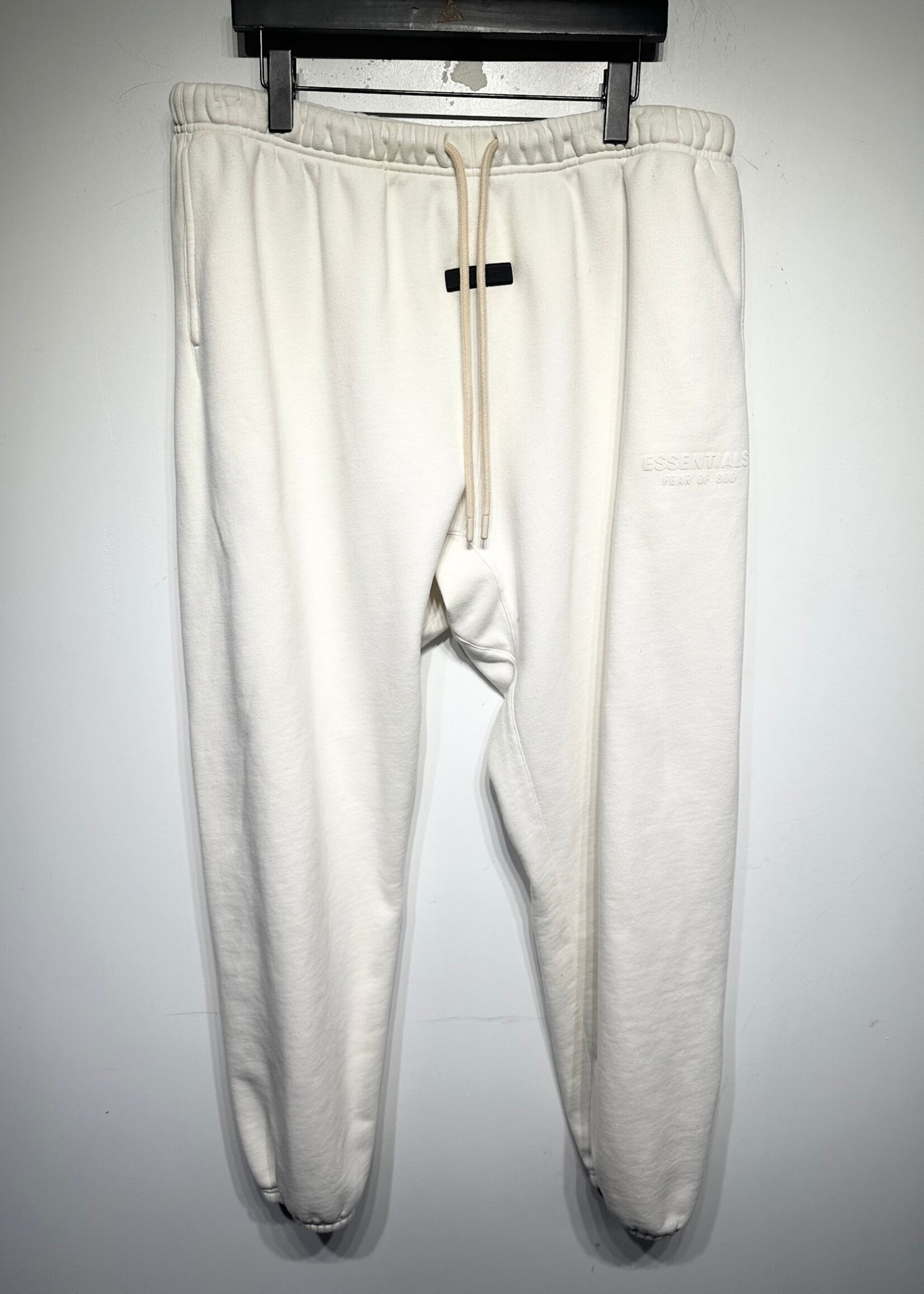 Essentials Grey Logo Cream Joggers 2X/34