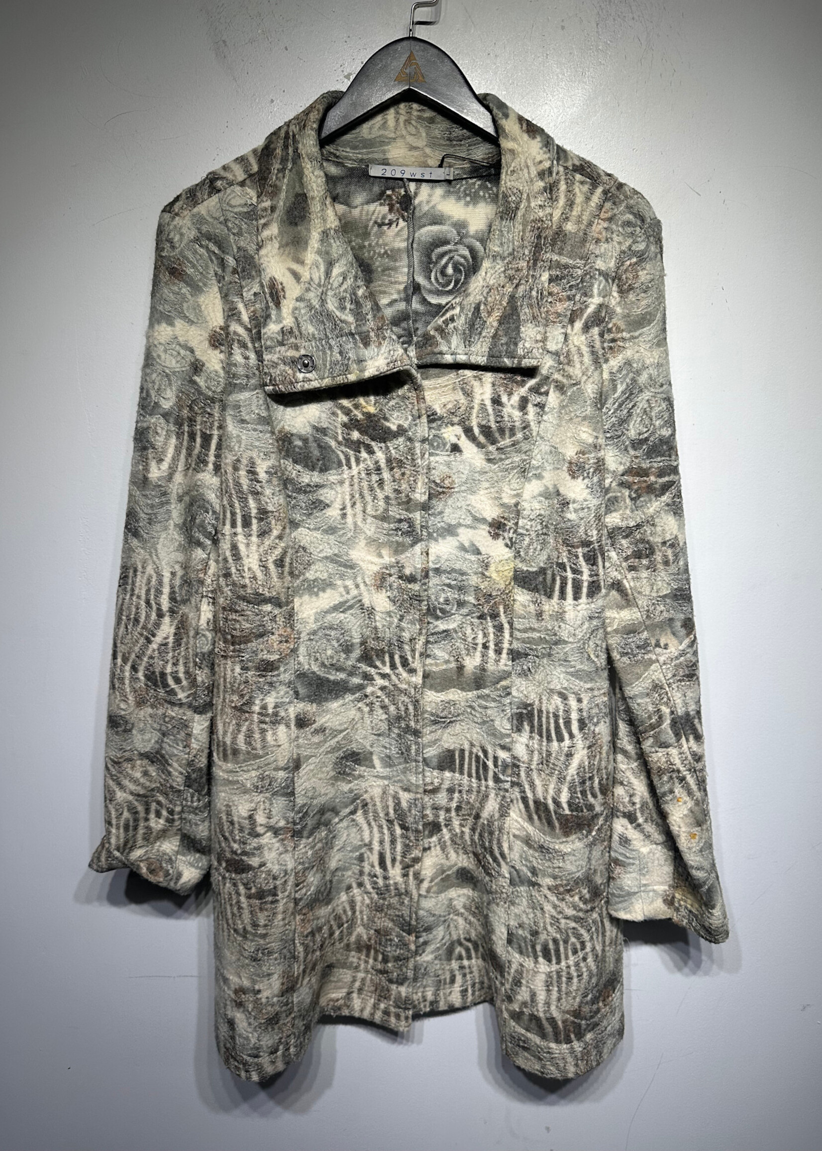 209wst Floral Animal Print Long Coat L