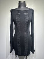 Jaded LDN Black Distressed Cover Up Dress XS