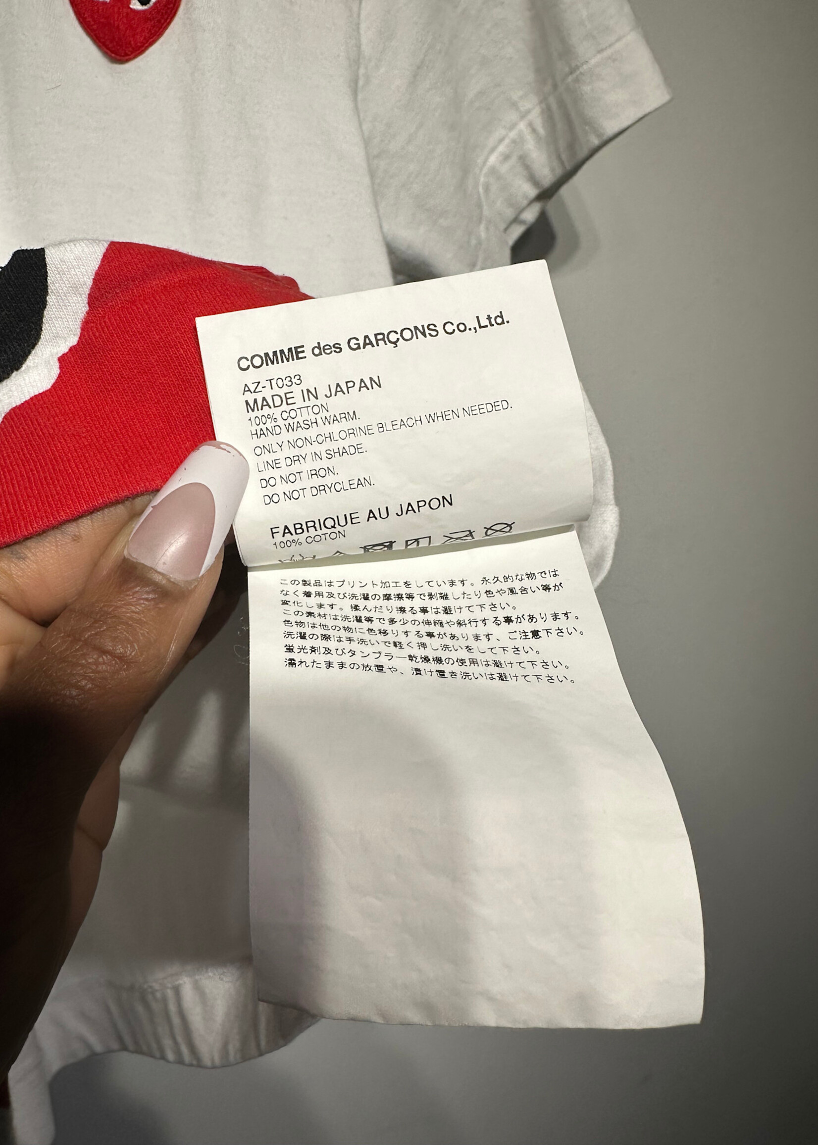 Comme Des Garcons Heart Print Tee L