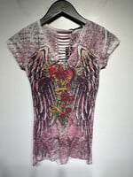 Wet Seal Y2K Cut Out Rhinestone Top S