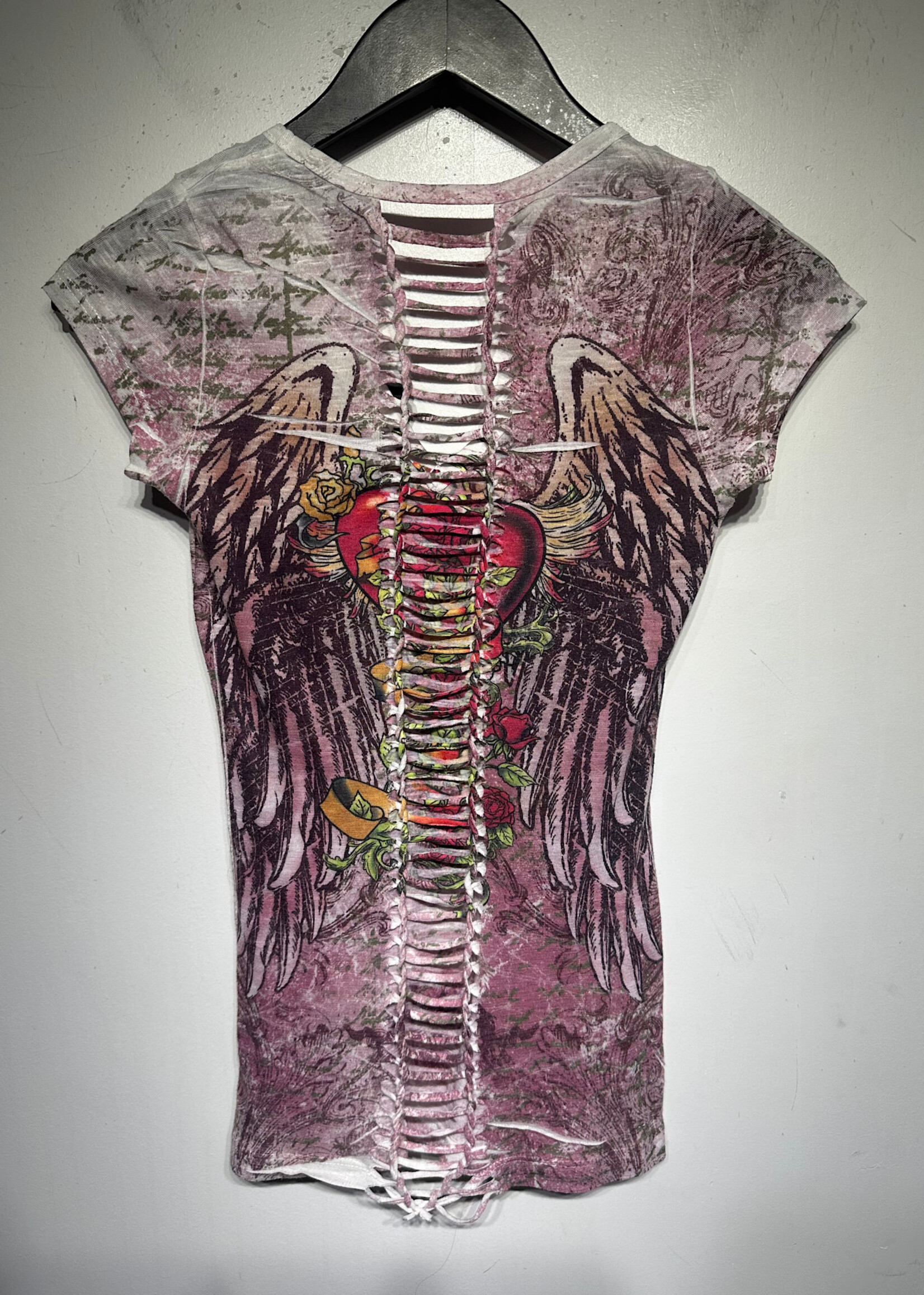 Wet Seal Y2K Cut Out Rhinestone Top S