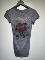 Ed Hardy Y2k Purple Dyed Long Shirt S AS IS