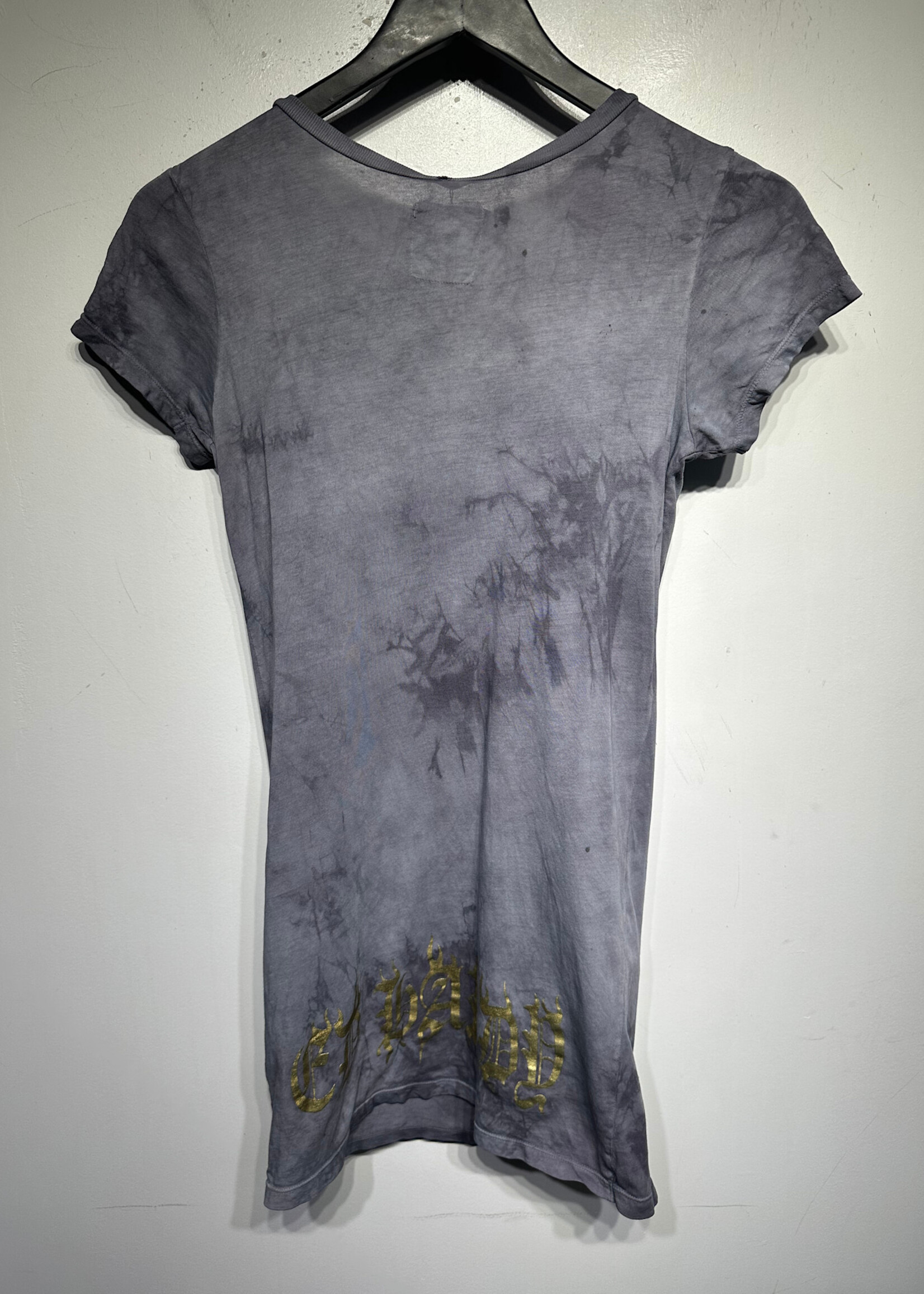 Ed Hardy Y2k Purple Dyed Long Shirt S AS IS
