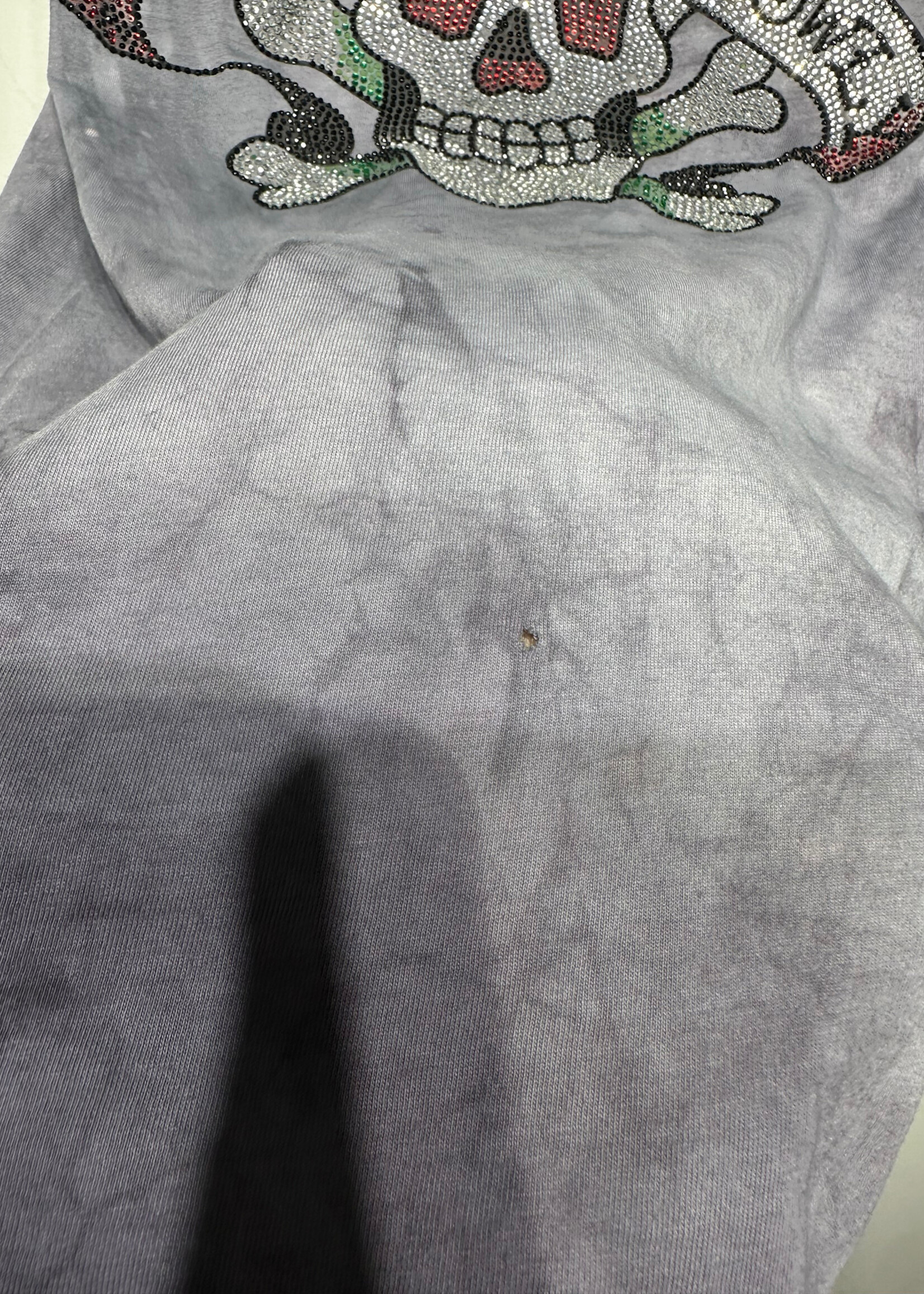 Ed Hardy Y2k Purple Dyed Long Shirt S AS IS