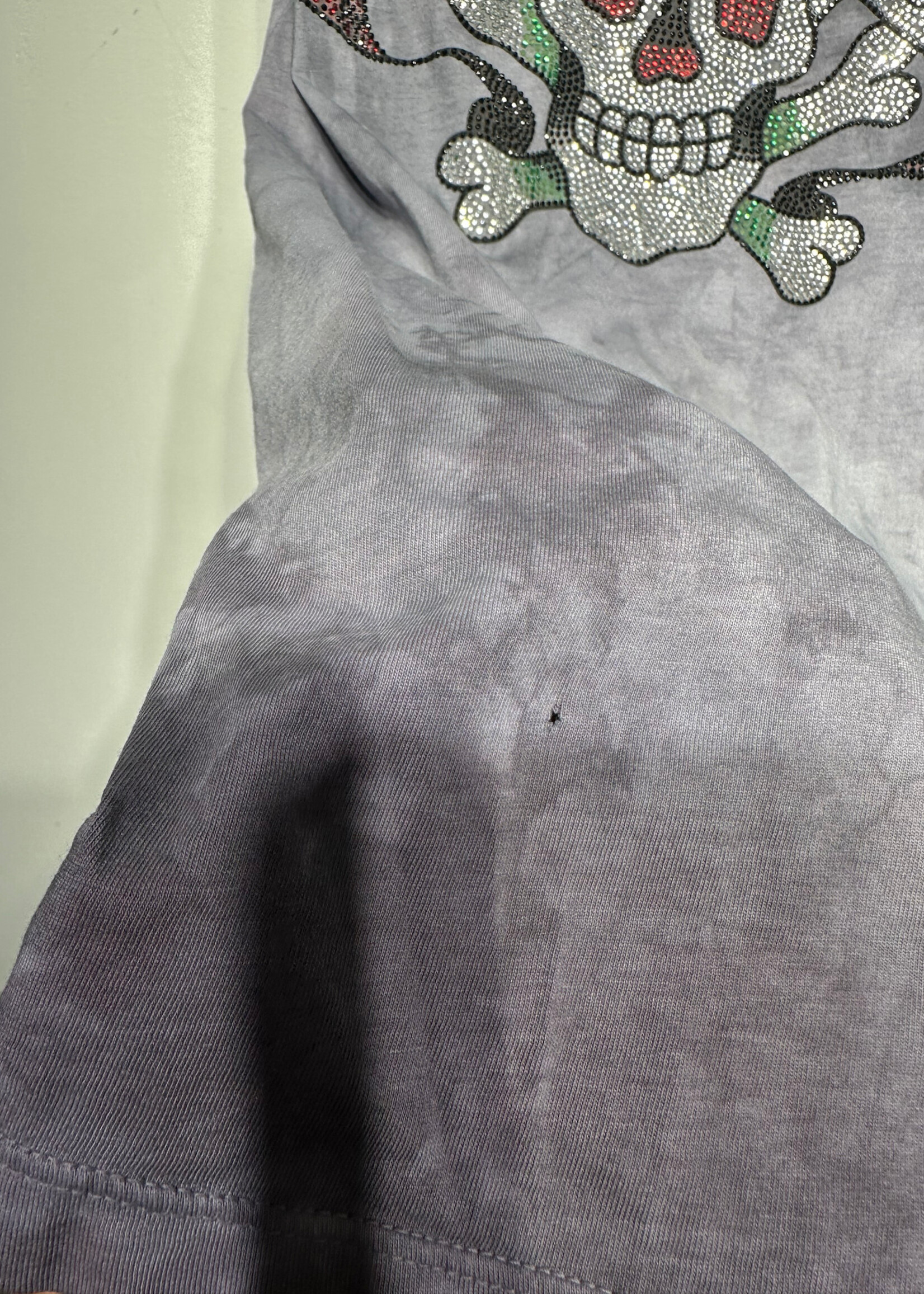 Ed Hardy Y2k Purple Dyed Long Shirt S AS IS