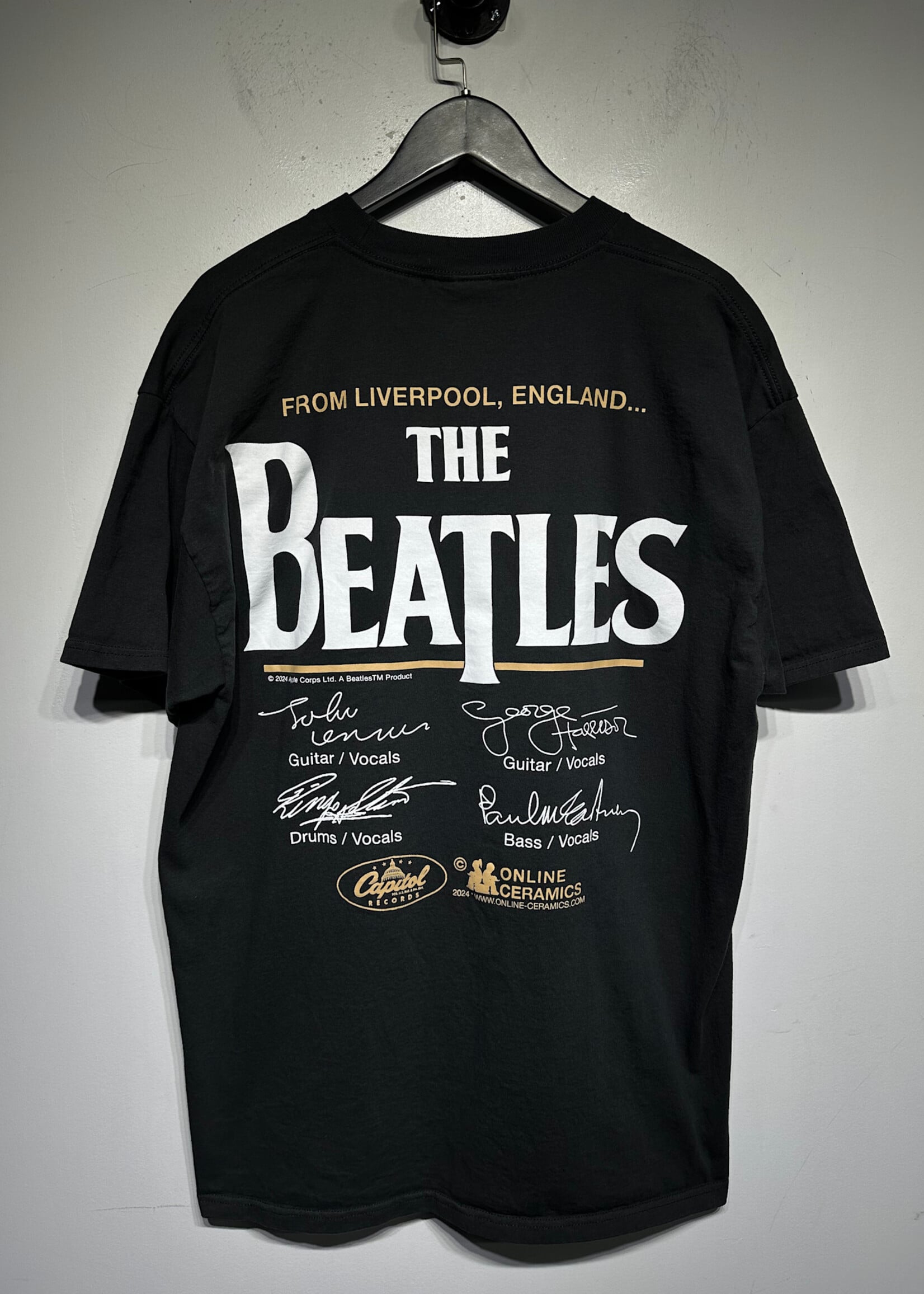 Online Ceramics X The Beatles Black Lineup Tee 2XL