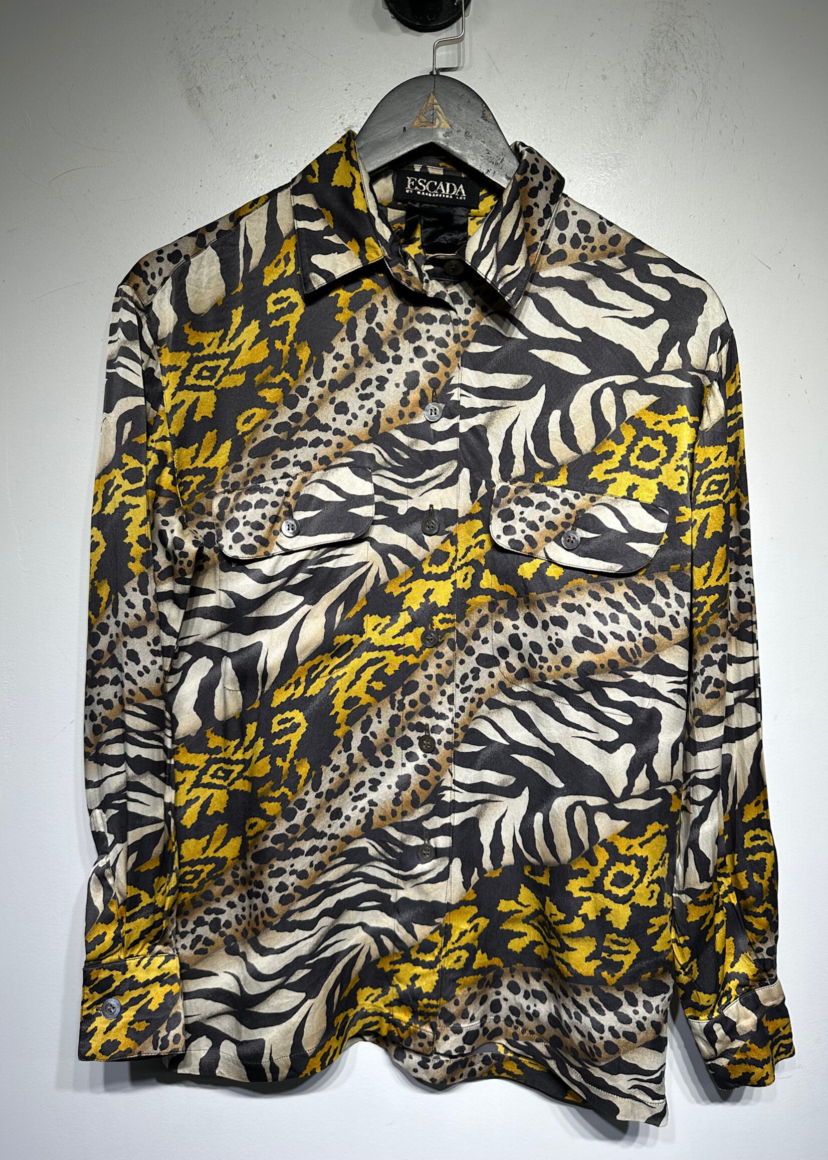 Escada Silk Animal Print Blouse M