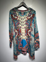 Johnny Was Light Blue Paisley Floral Tunic Top Fem M