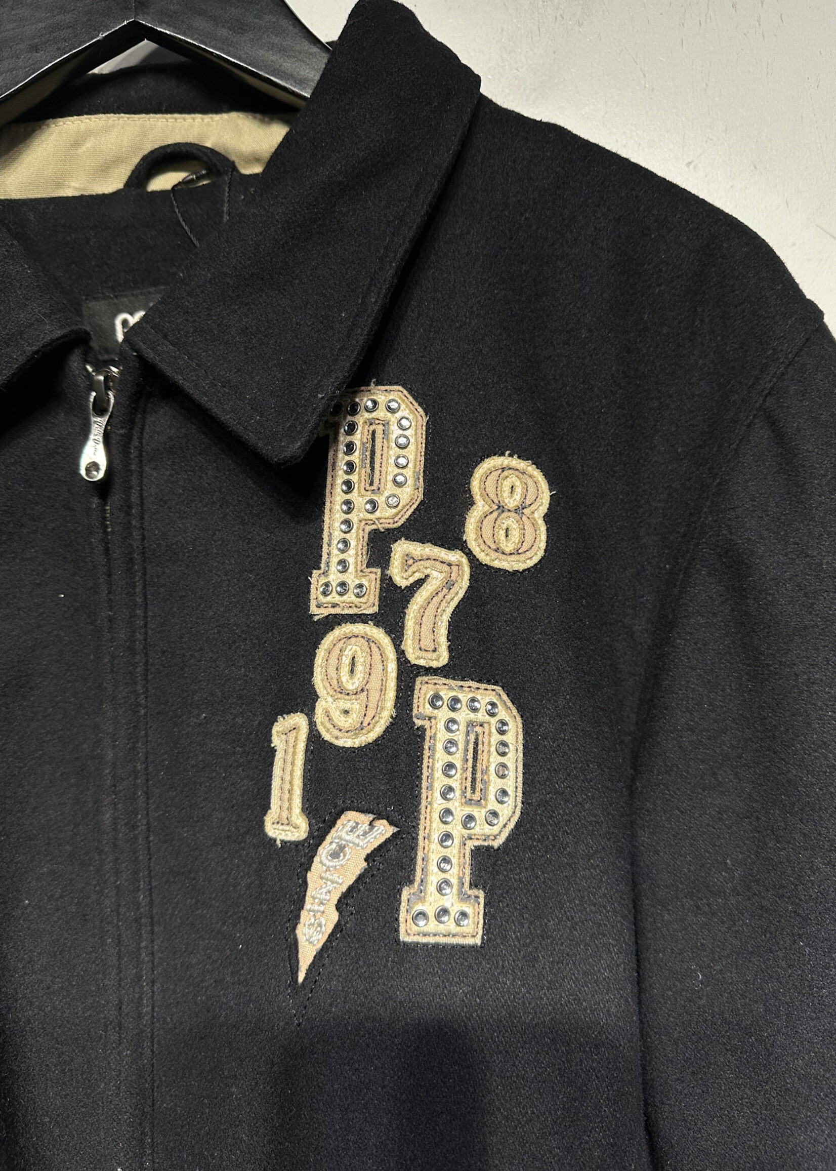 Pelle Pelle Black Wool Zip Jacket Fem L AS IS