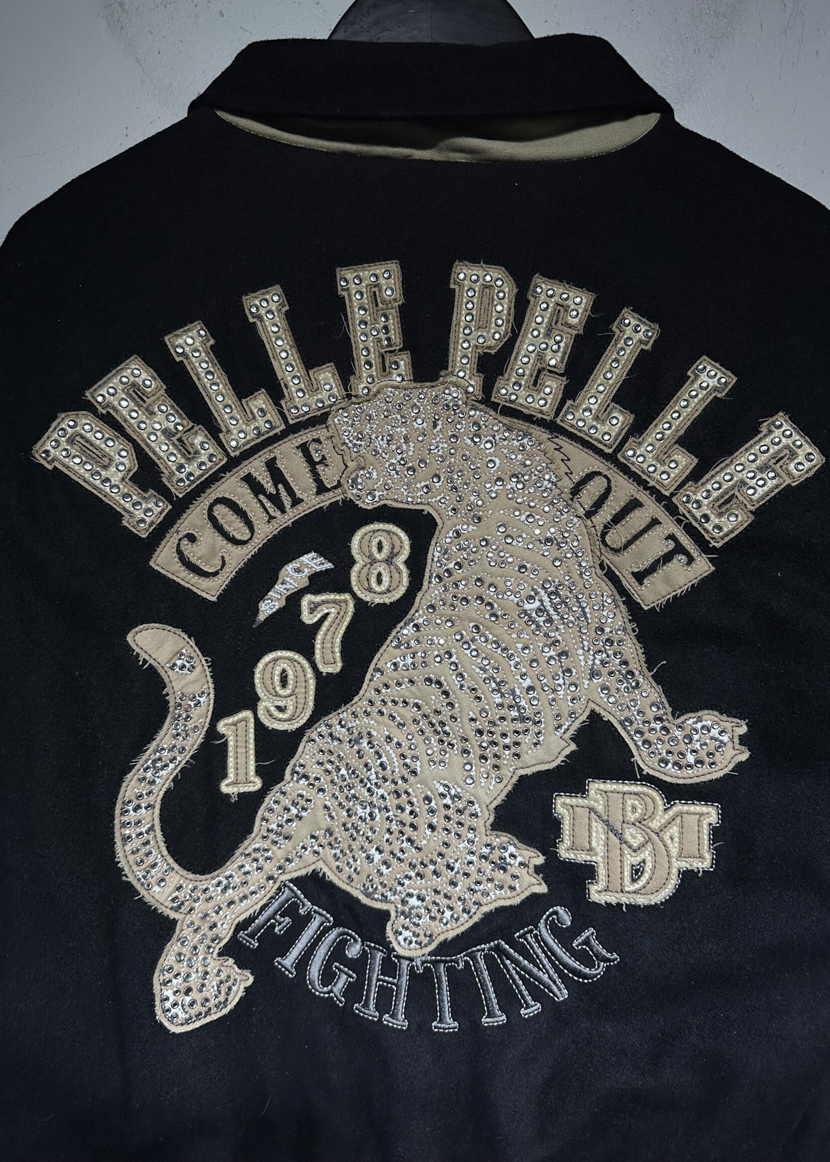 Pelle Pelle Black Wool Zip Jacket Fem L AS IS