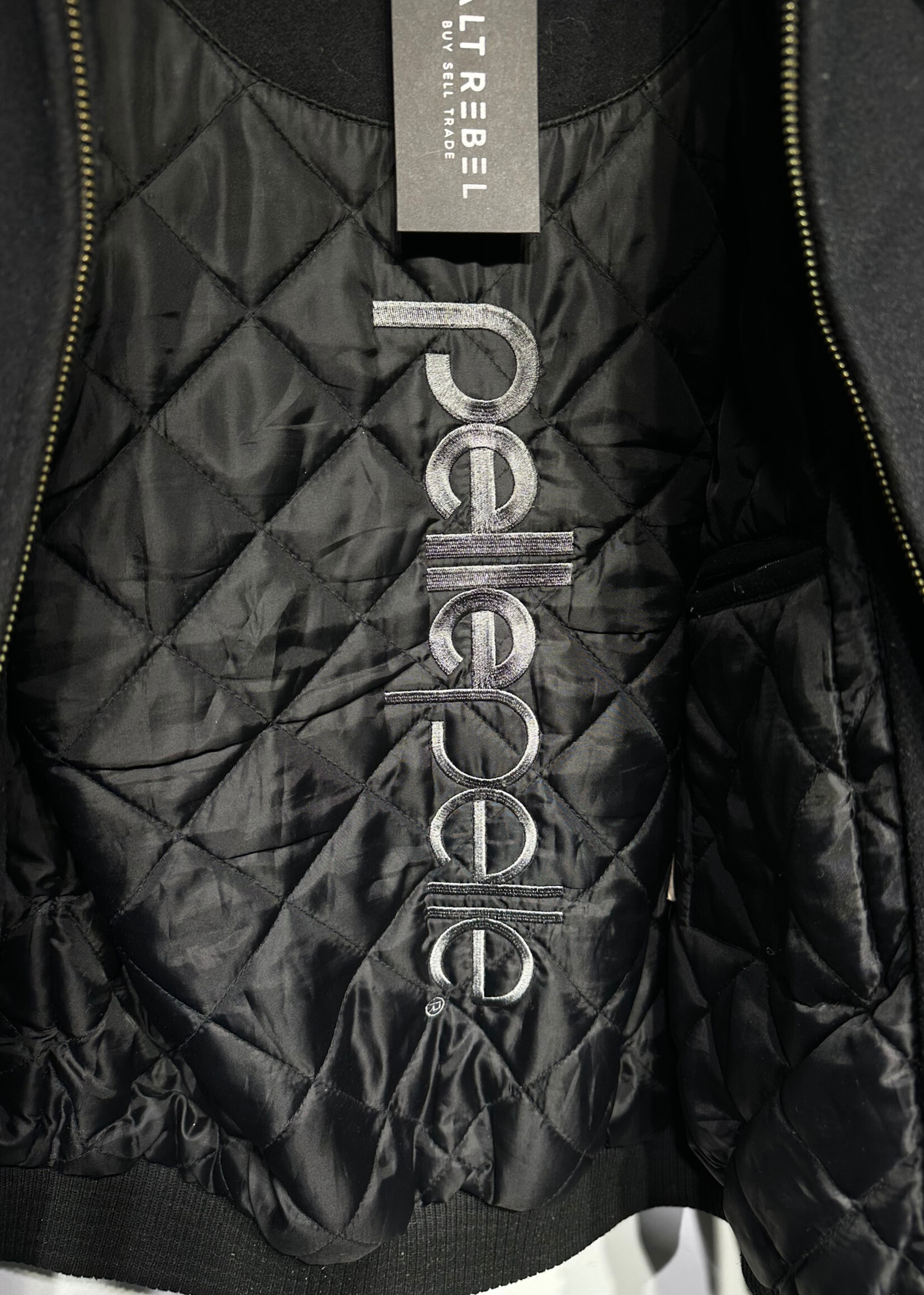 Pelle Pelle Black Wool Zip Jacket Fem L AS IS