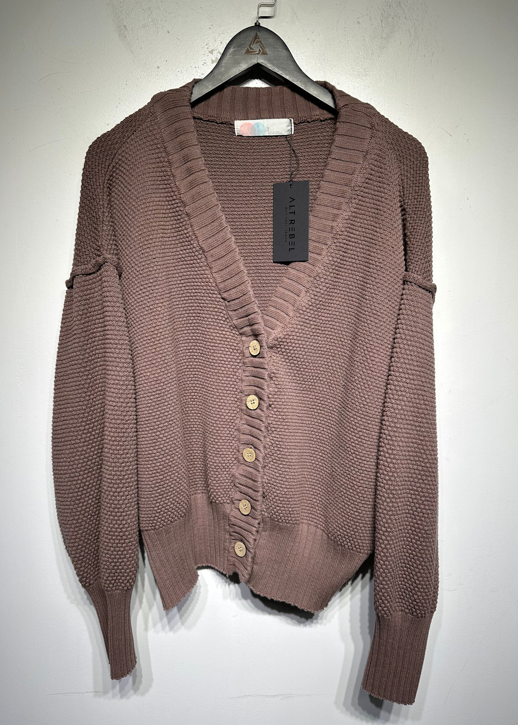 FP Beach Brown Waffle Knit Set Fem L