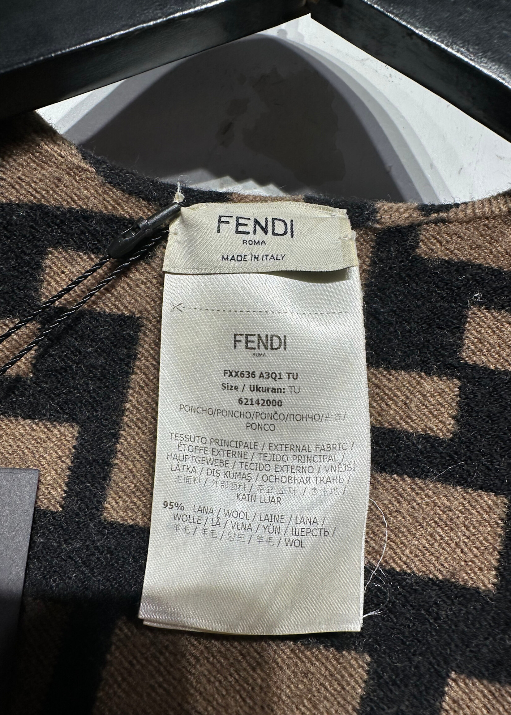 Fendi Zucca Print Poncho OS