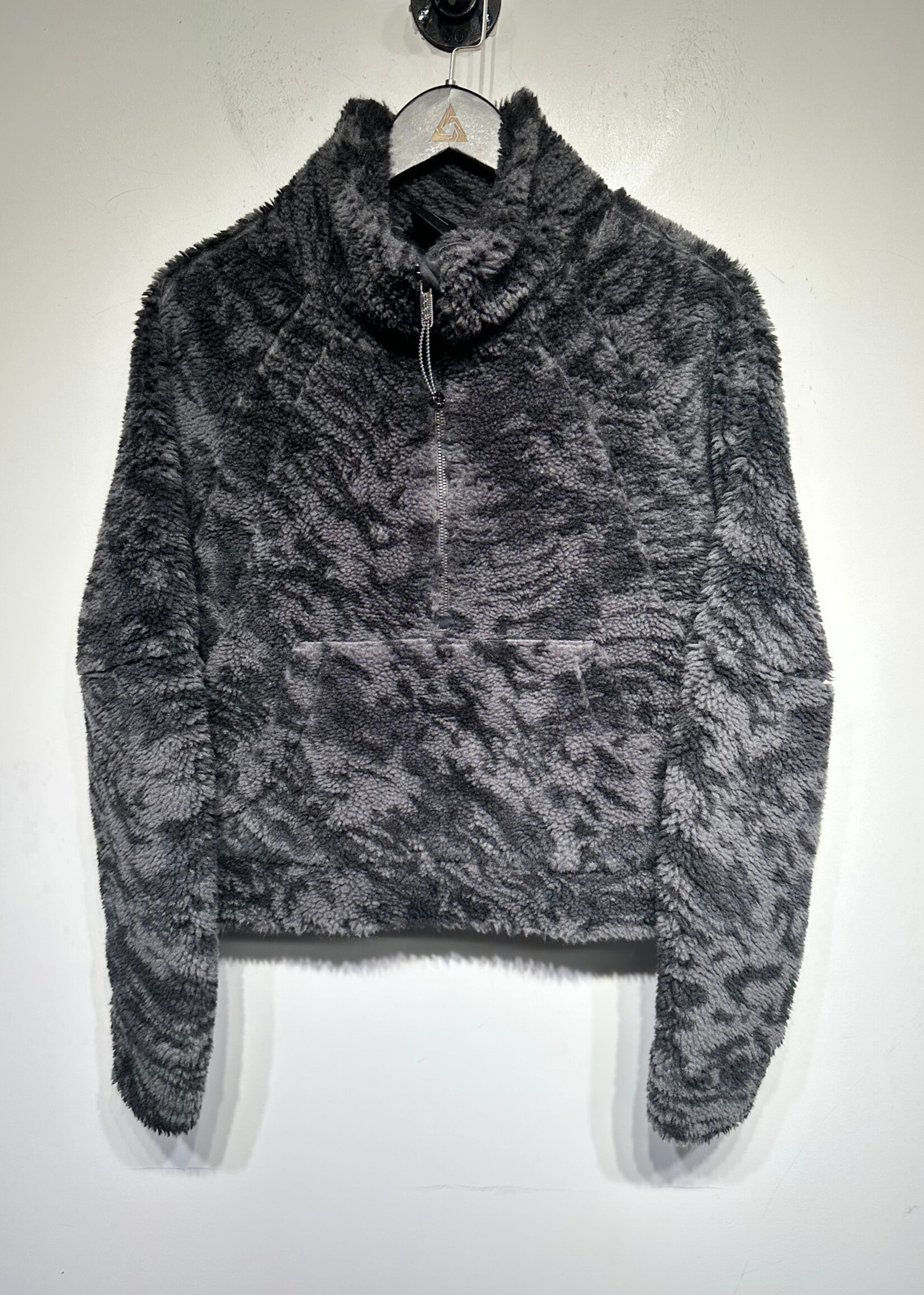 Lululemon Grey / Black Animal Print Fleece Jacket Fem M