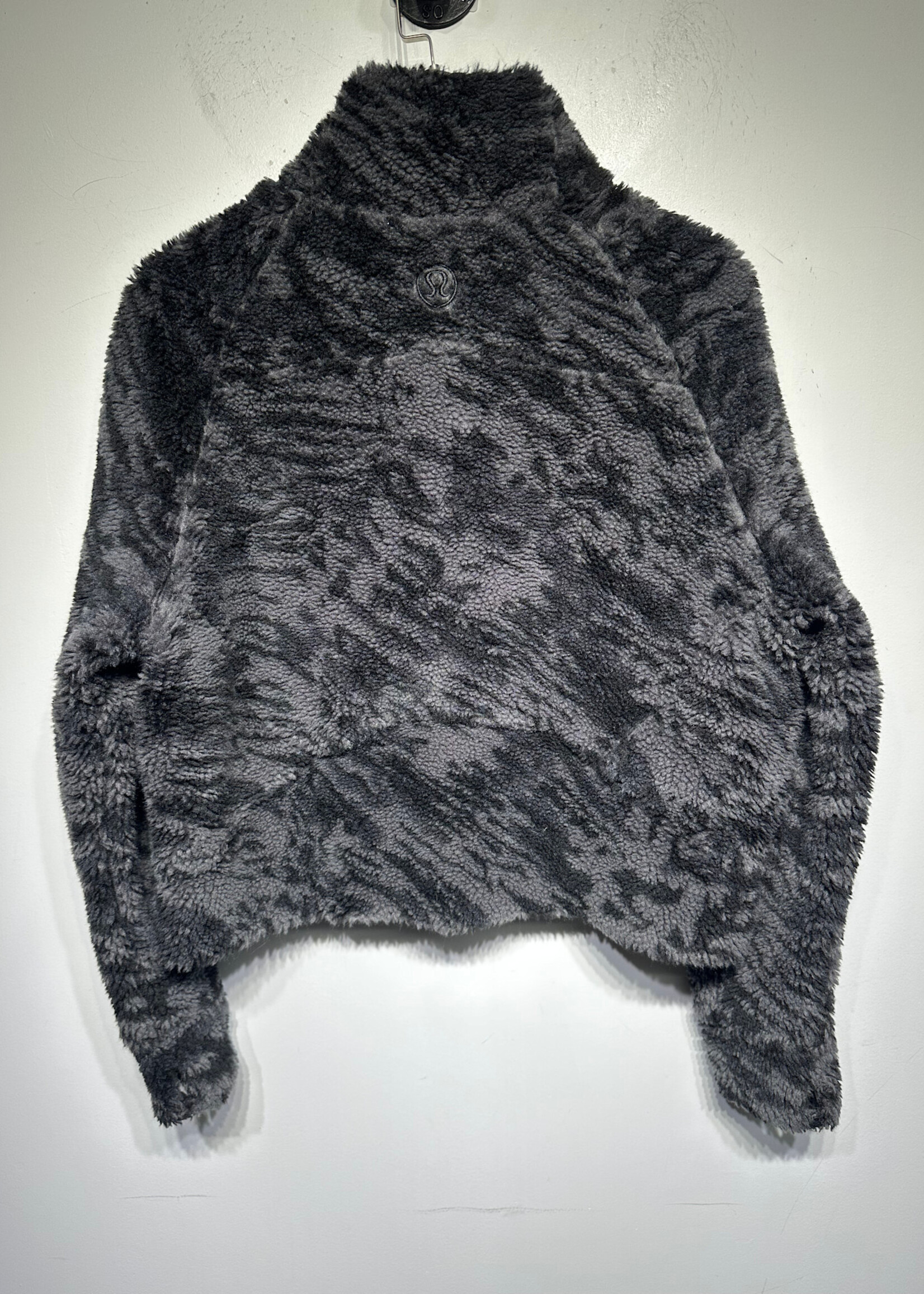 Lululemon Grey / Black Animal Print Fleece Jacket Fem M
