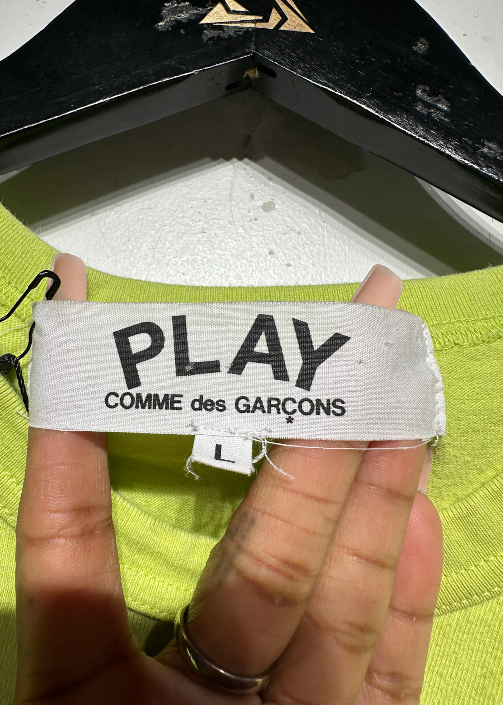 CDG Play Lime Green Tee Masc L