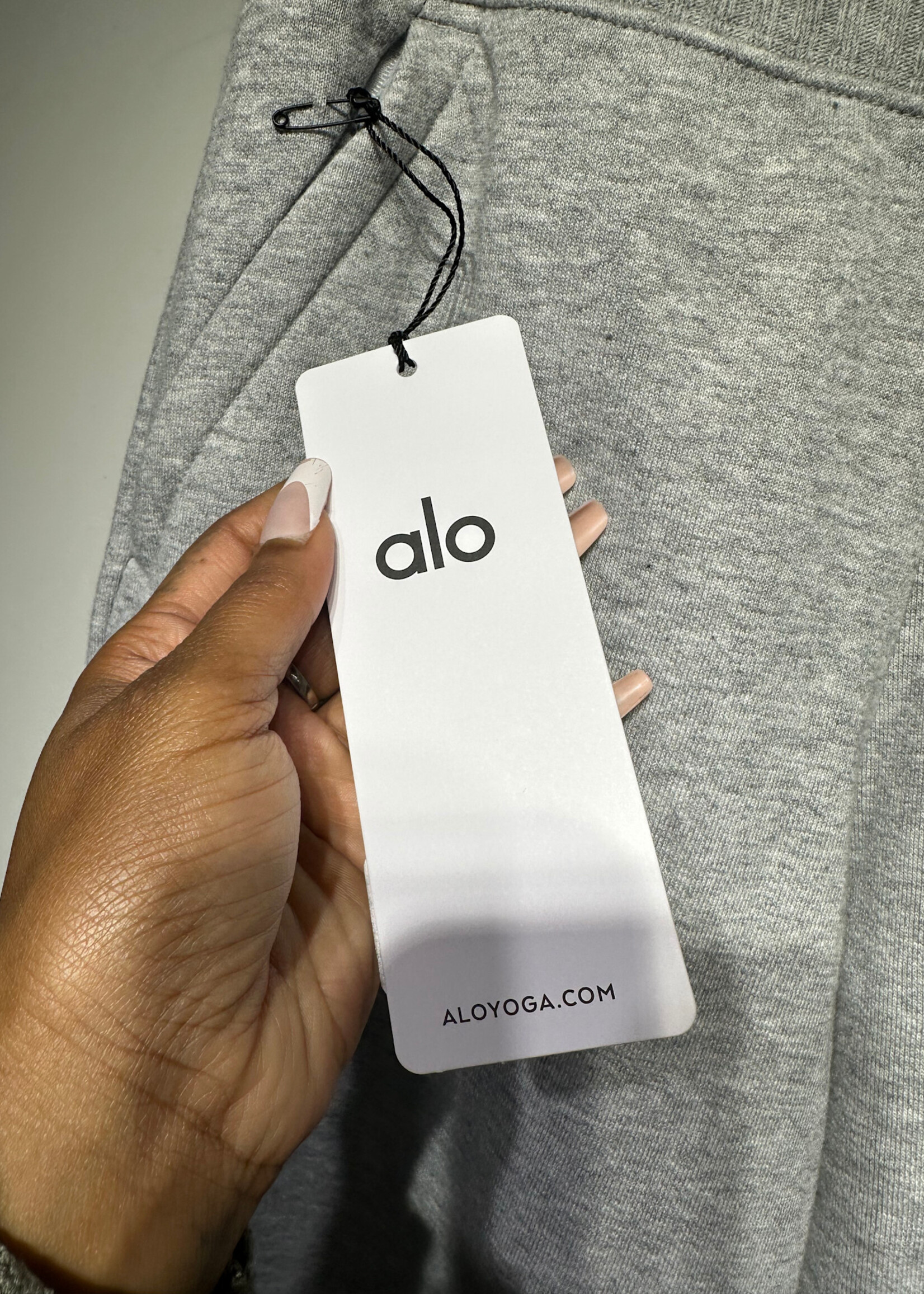 Alo Serenity Wide Leg Grey Sweatpants Fem 24