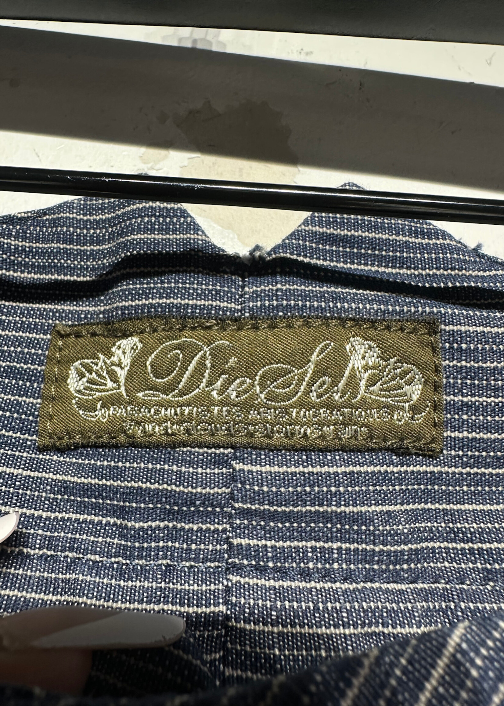 Diesel Navy Blue Pinstripe Drawstring Shorts 26
