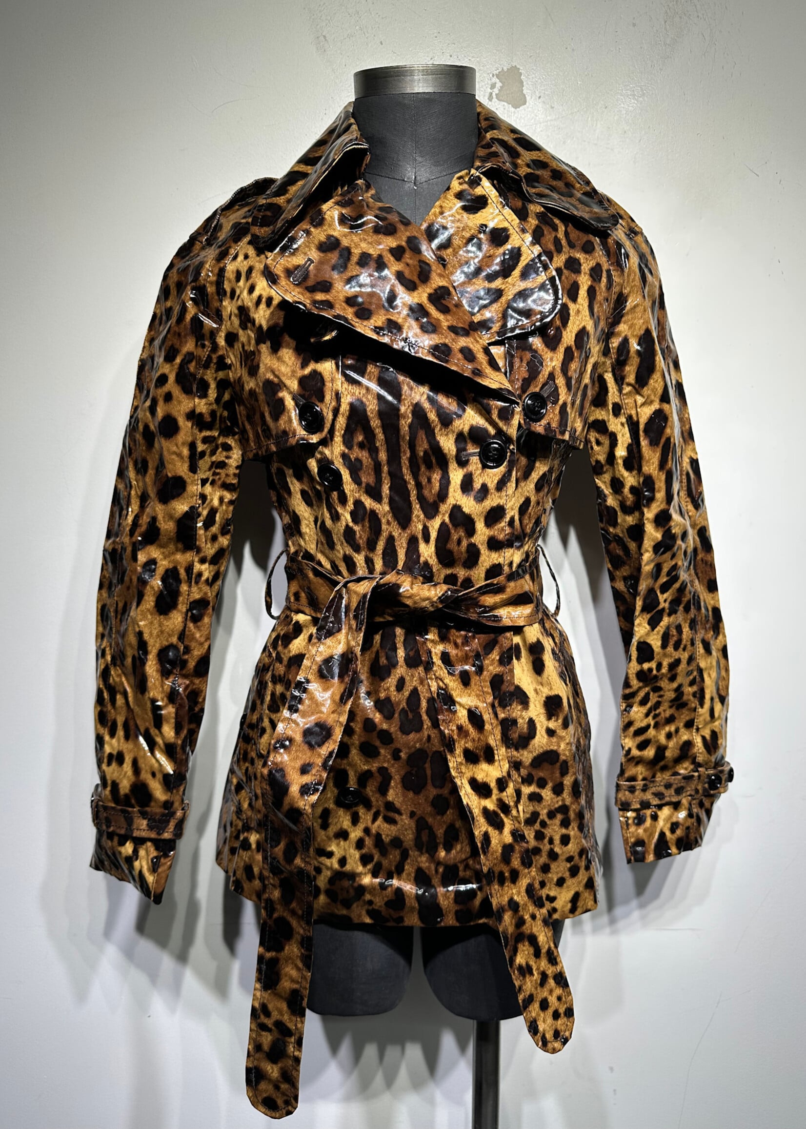 Dolce & Gabbana Brown Leopard Print Overcoat Fem S