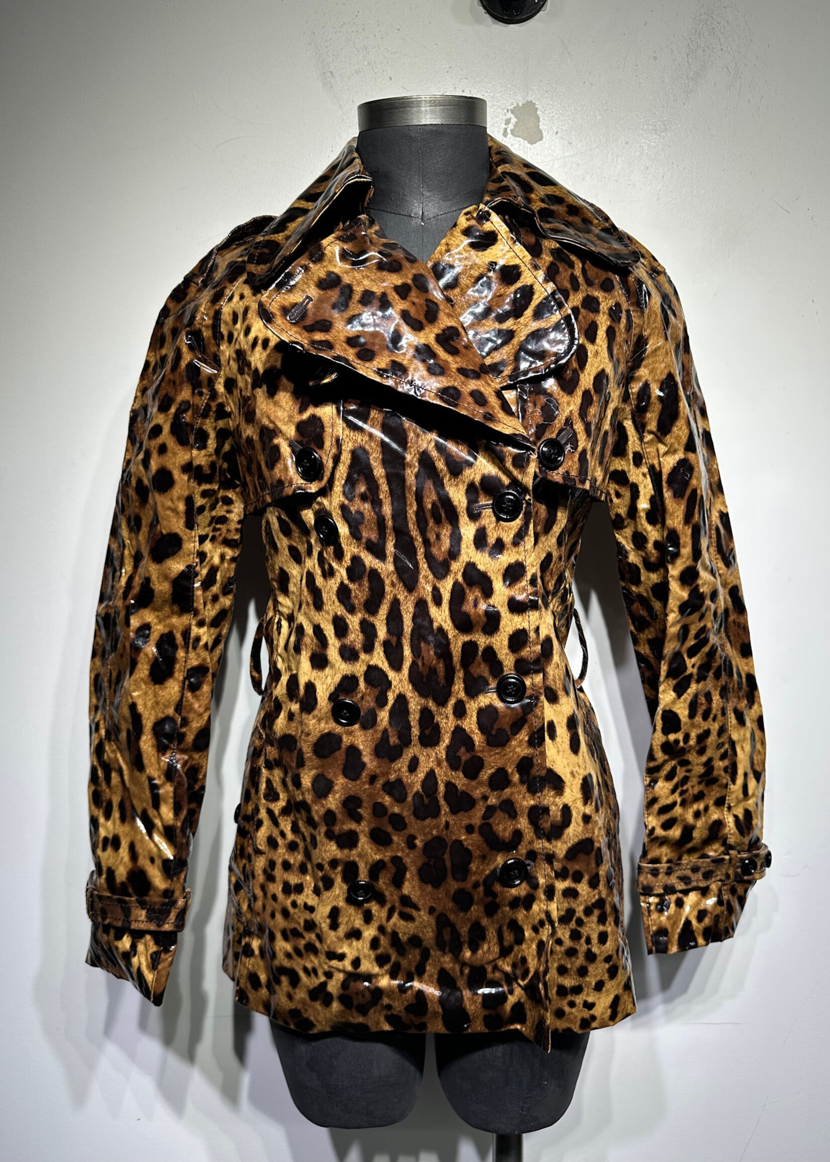 Dolce & Gabbana Brown Leopard Print Overcoat Fem S