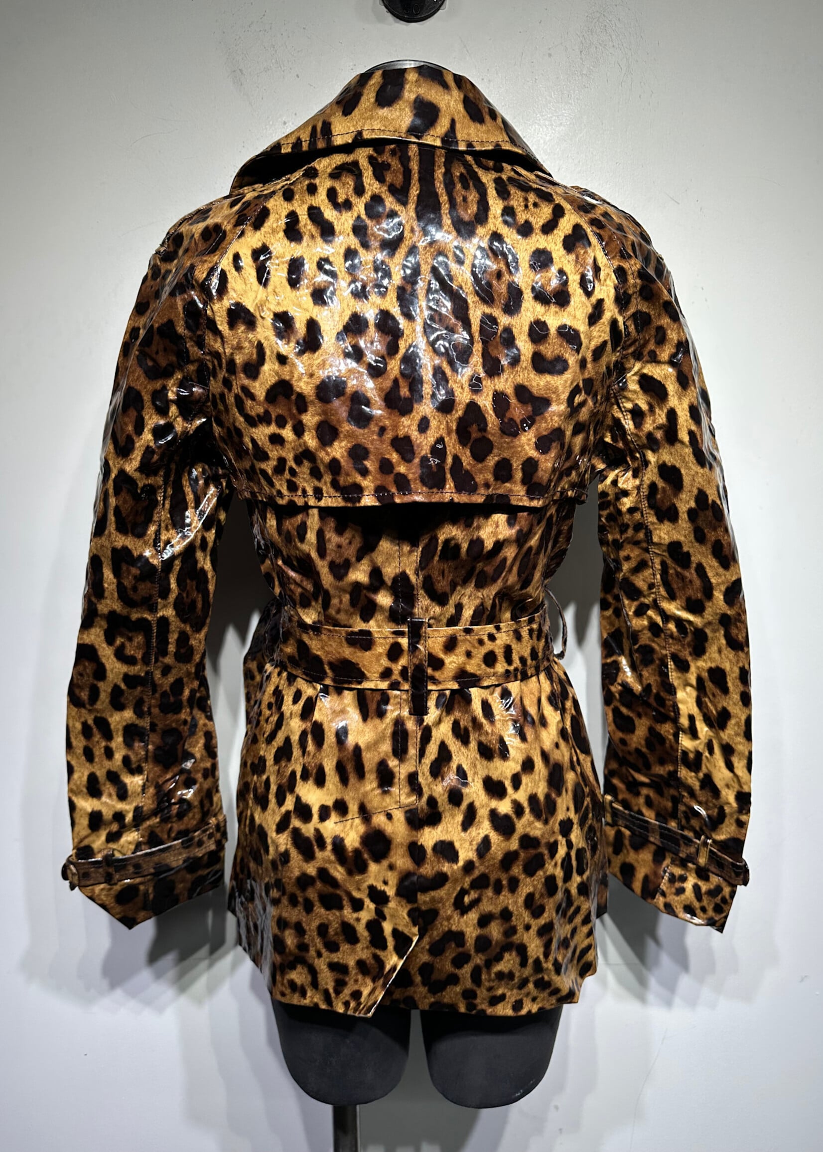 Dolce & Gabbana Brown Leopard Print Overcoat Fem S