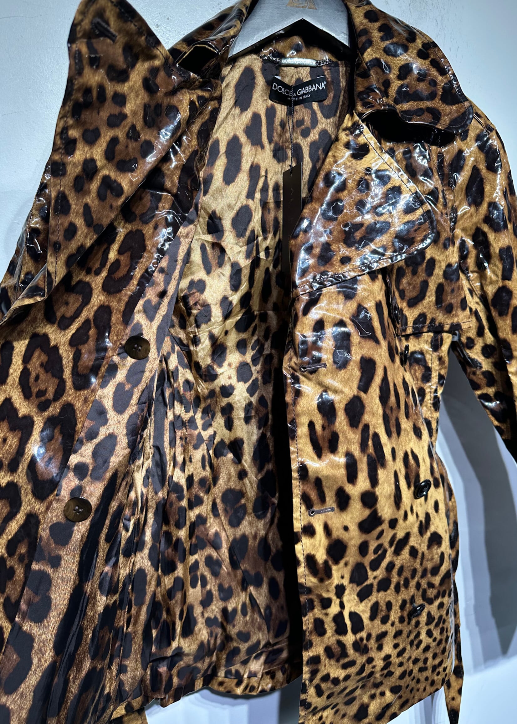 Dolce & Gabbana Brown Leopard Print Overcoat Fem S