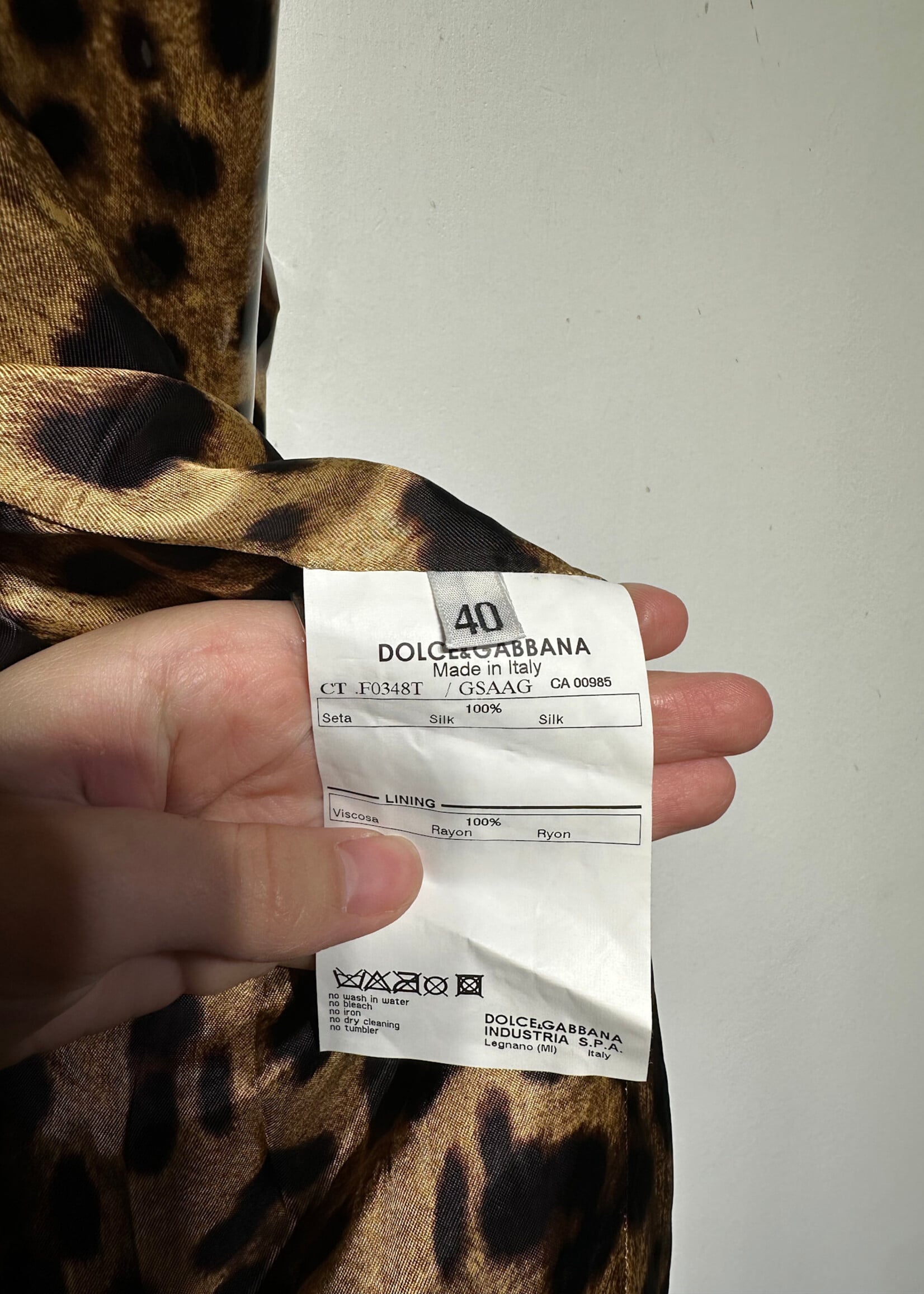 Dolce & Gabbana Brown Leopard Print Overcoat Fem S