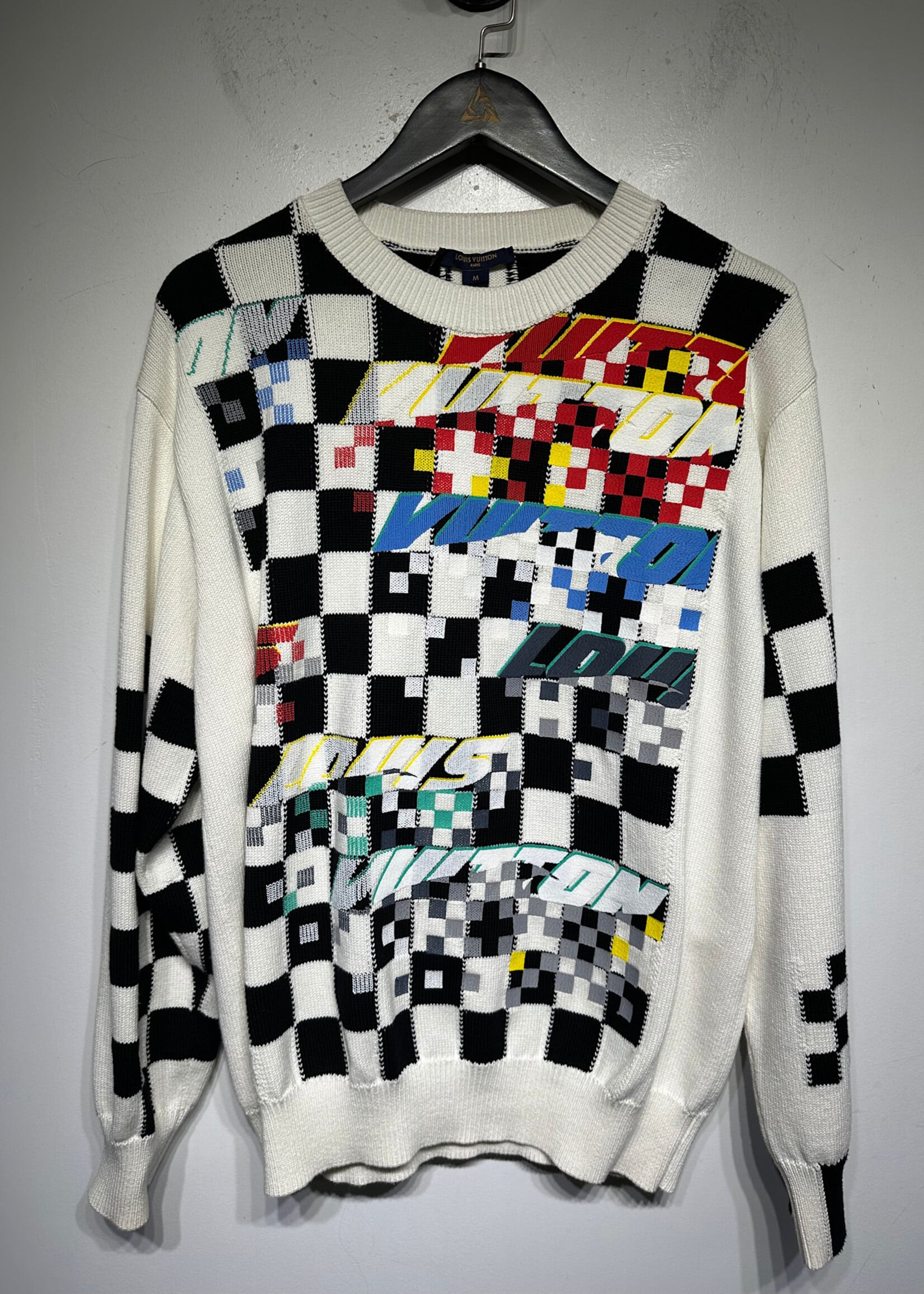 Louis Vuitton 2022 Racing Check Knit Sweater M