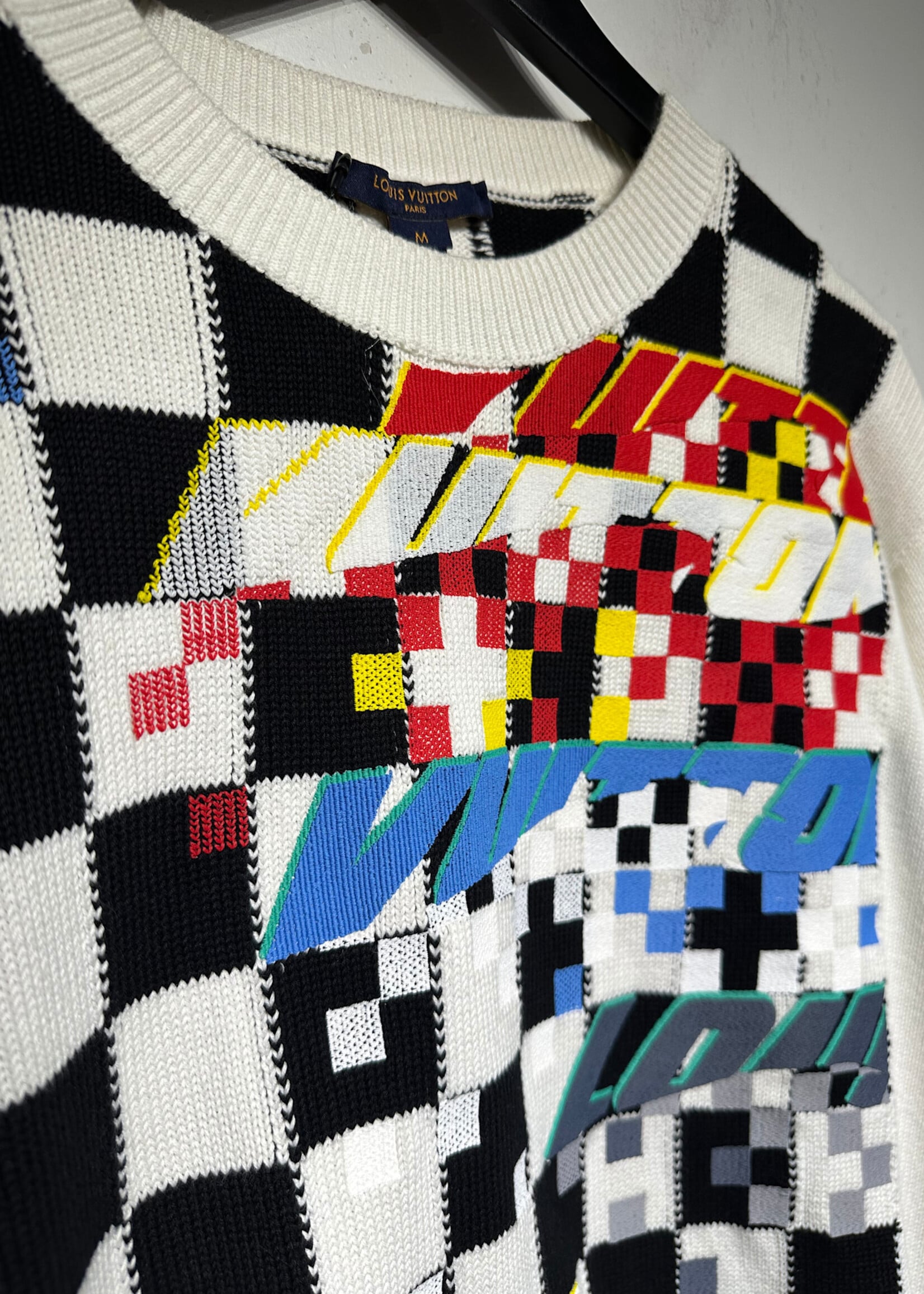 Louis Vuitton 2022 Racing Check Knit Sweater M