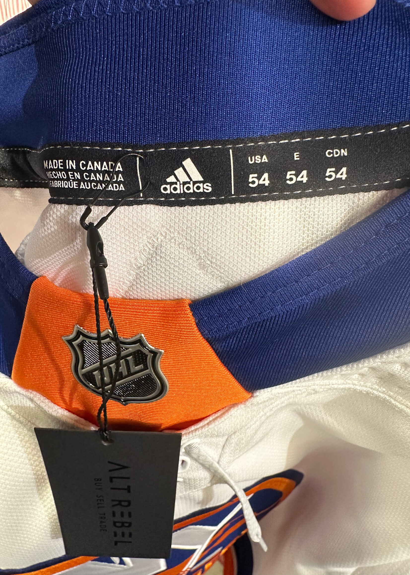 NY Isanders Orange/Blue Hockey Jersey Masc XL