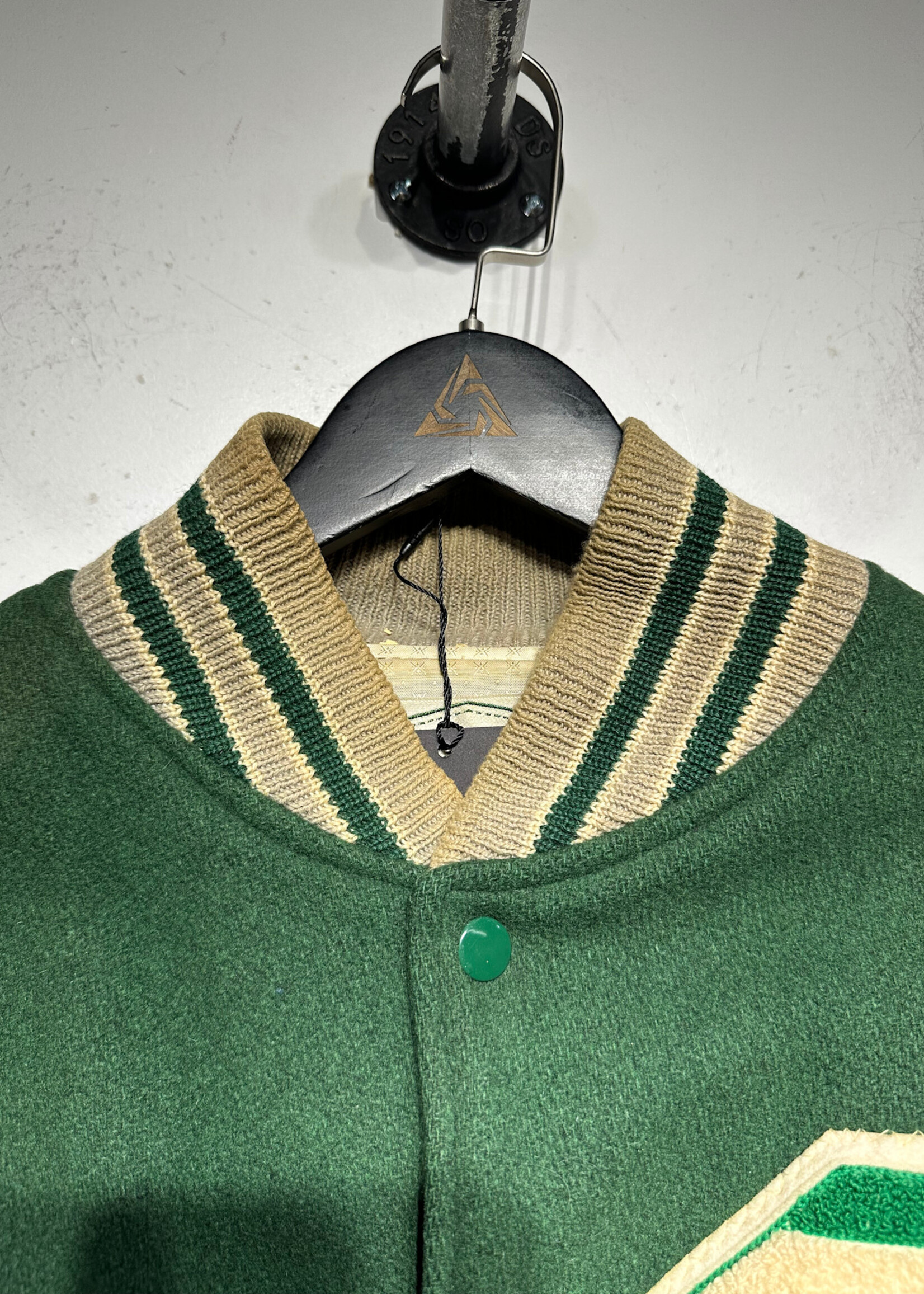 S Patch Vintage Woll Varsity Jacket Masc L AS IS