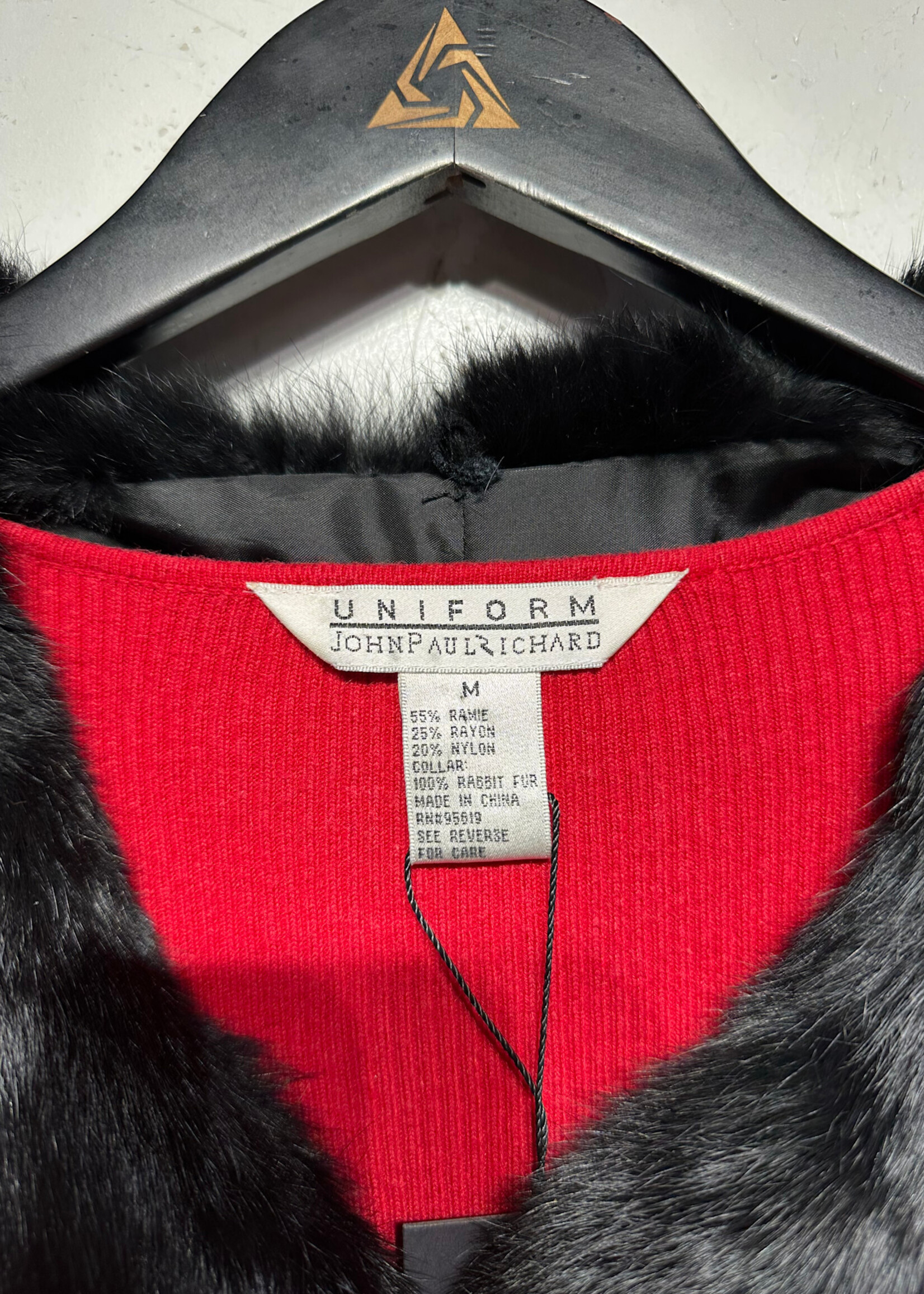 John Paul Richard Real Fur Trim Z/U Red Sweater M