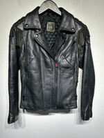 Hein Gericke Black Fringe Leather Jacket S/M Fem