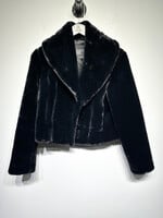 Blank NYC NWT Black Faux Fur Cropped Jacket XS