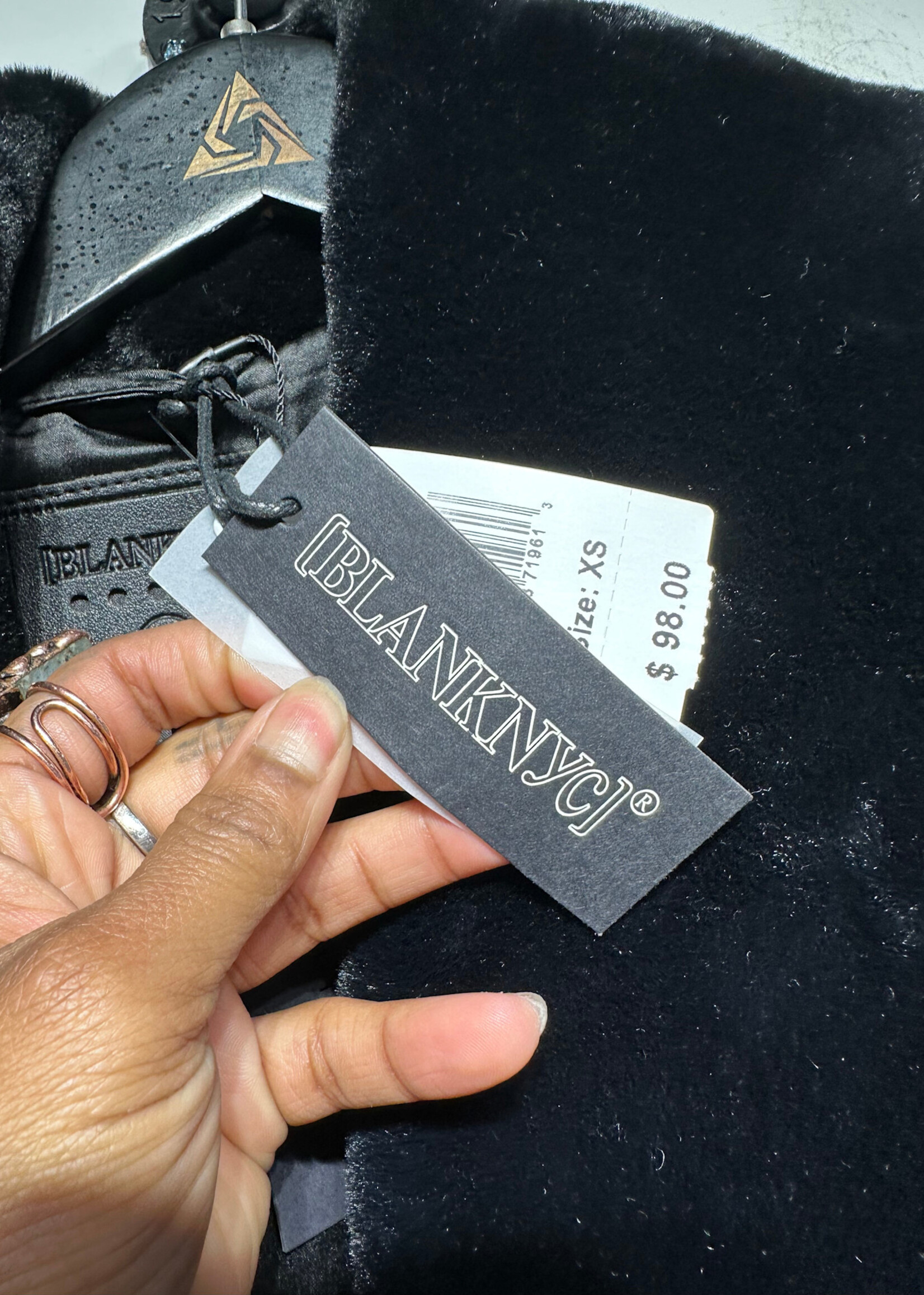 Blank NYC NWT Black Faux Fur Cropped Jacket XS