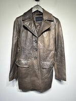 Banana Republic Faded Brown Leather  Pea Coat XS Fem